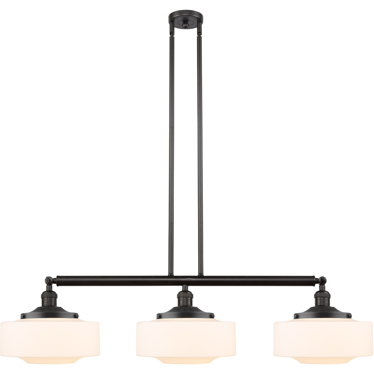 Franklin Restoration Bridgeton LED 44 inch Satin Gold Island Light Ceiling Light in Seedy Glass