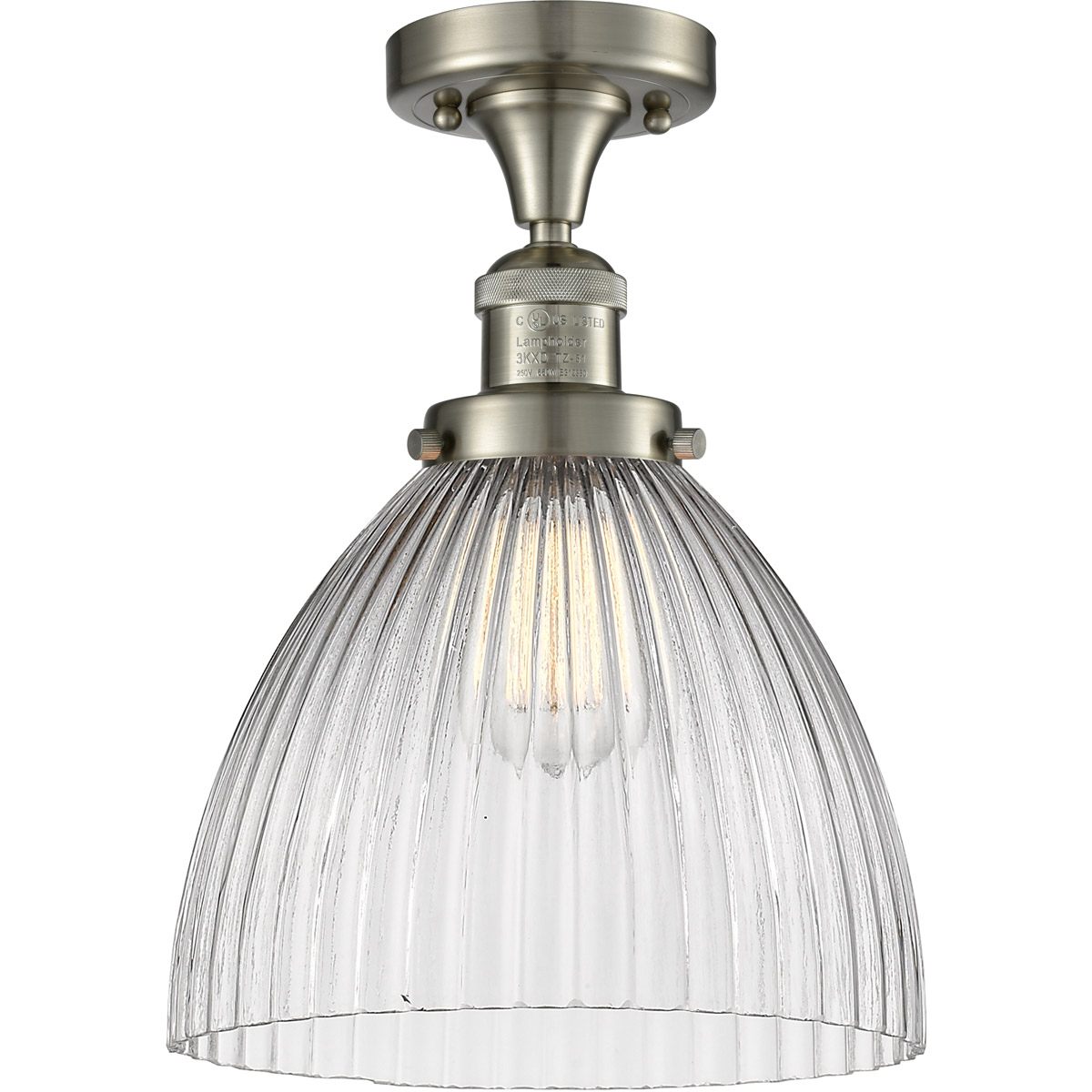 Franklin Restoration Seneca Falls LED 9.5 inch Brushed Satin Nickel Semi-Flush Mount Ceiling Light, Franklin Restoration
