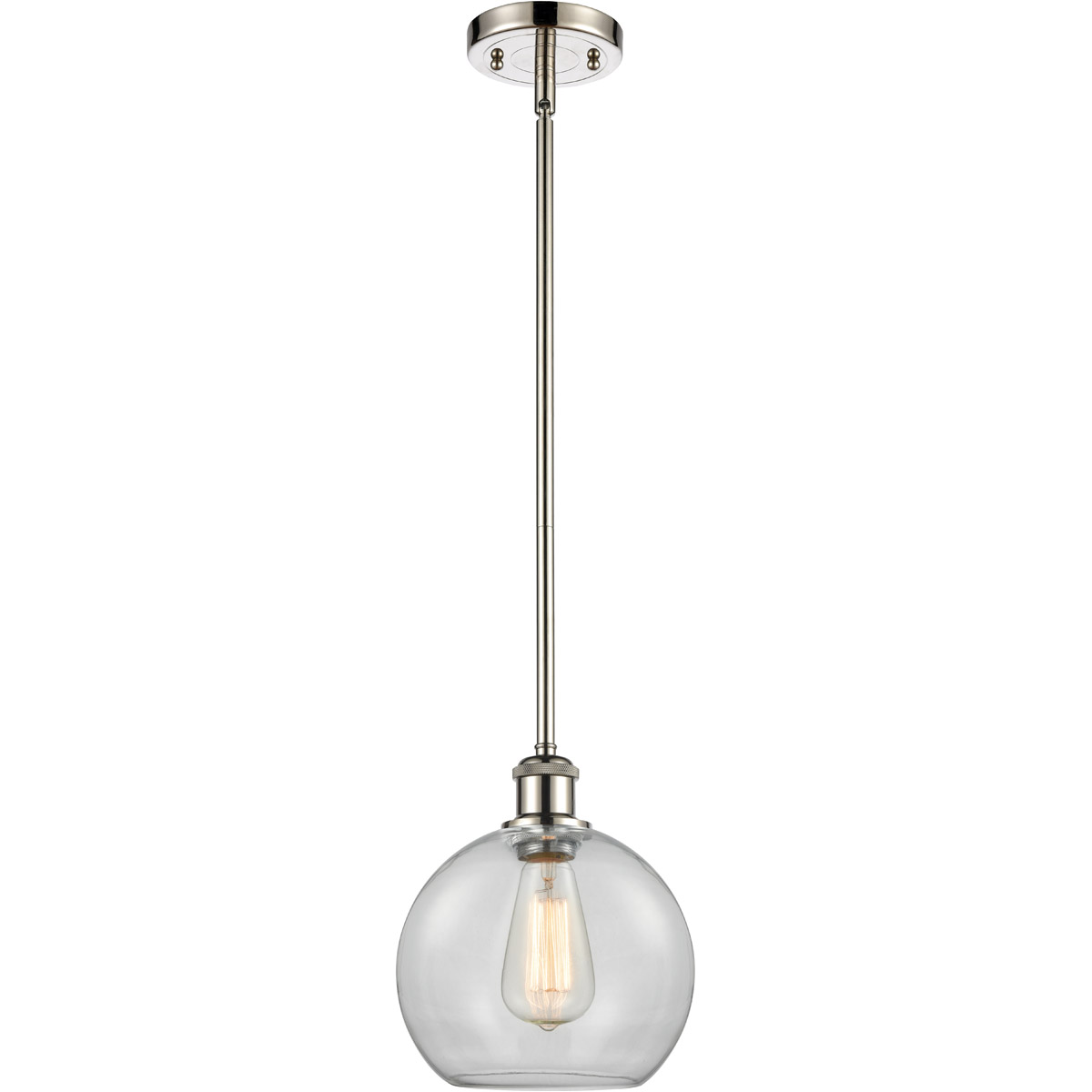 Ballston Athens LED 8 inch Polished Nickel Pendant Ceiling Light in Clear Glass, Ballston
