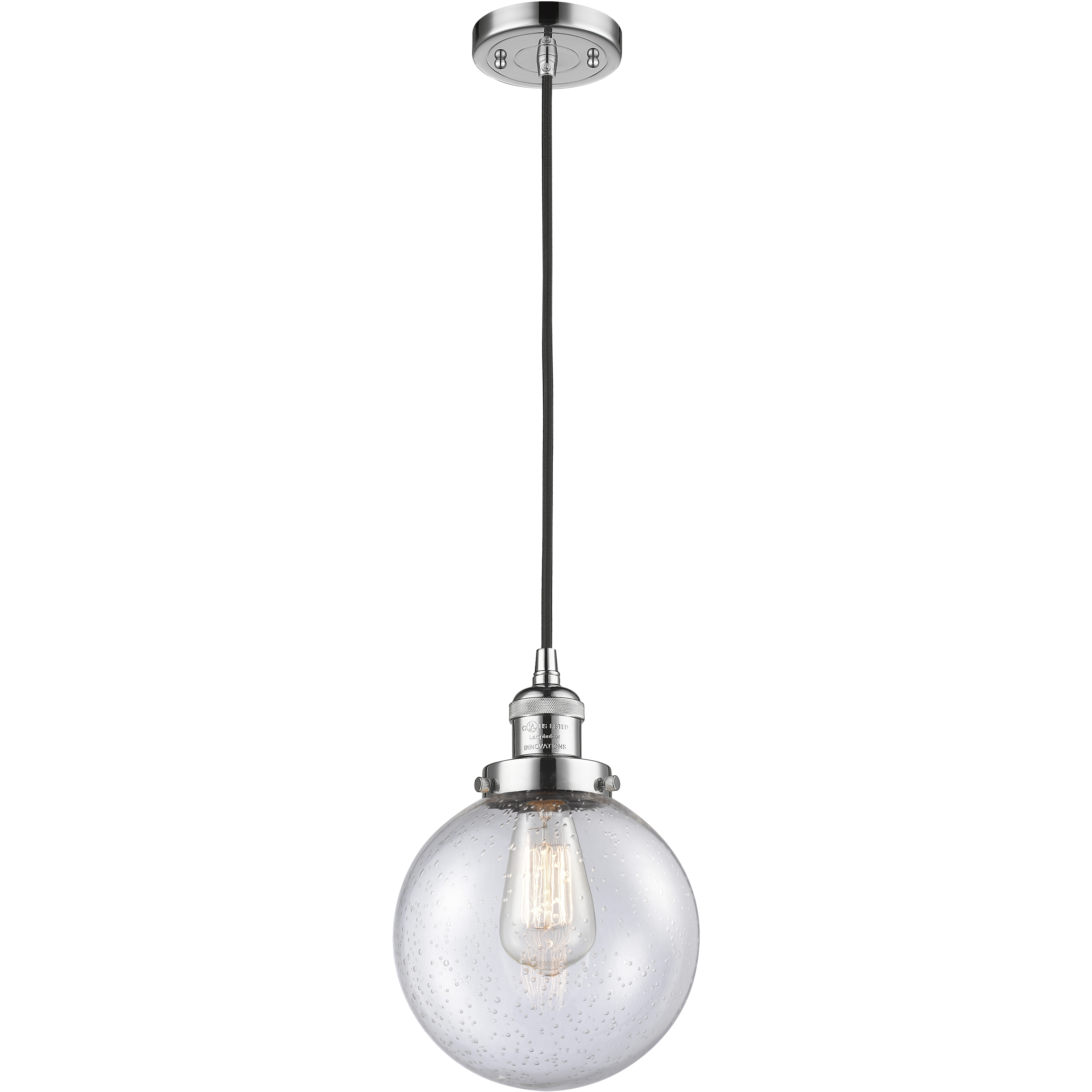 Franklin Restoration Beacon LED 8 inch Polished Chrome Mini Pendant Ceiling Light in Seedy, Franklin Restoration
