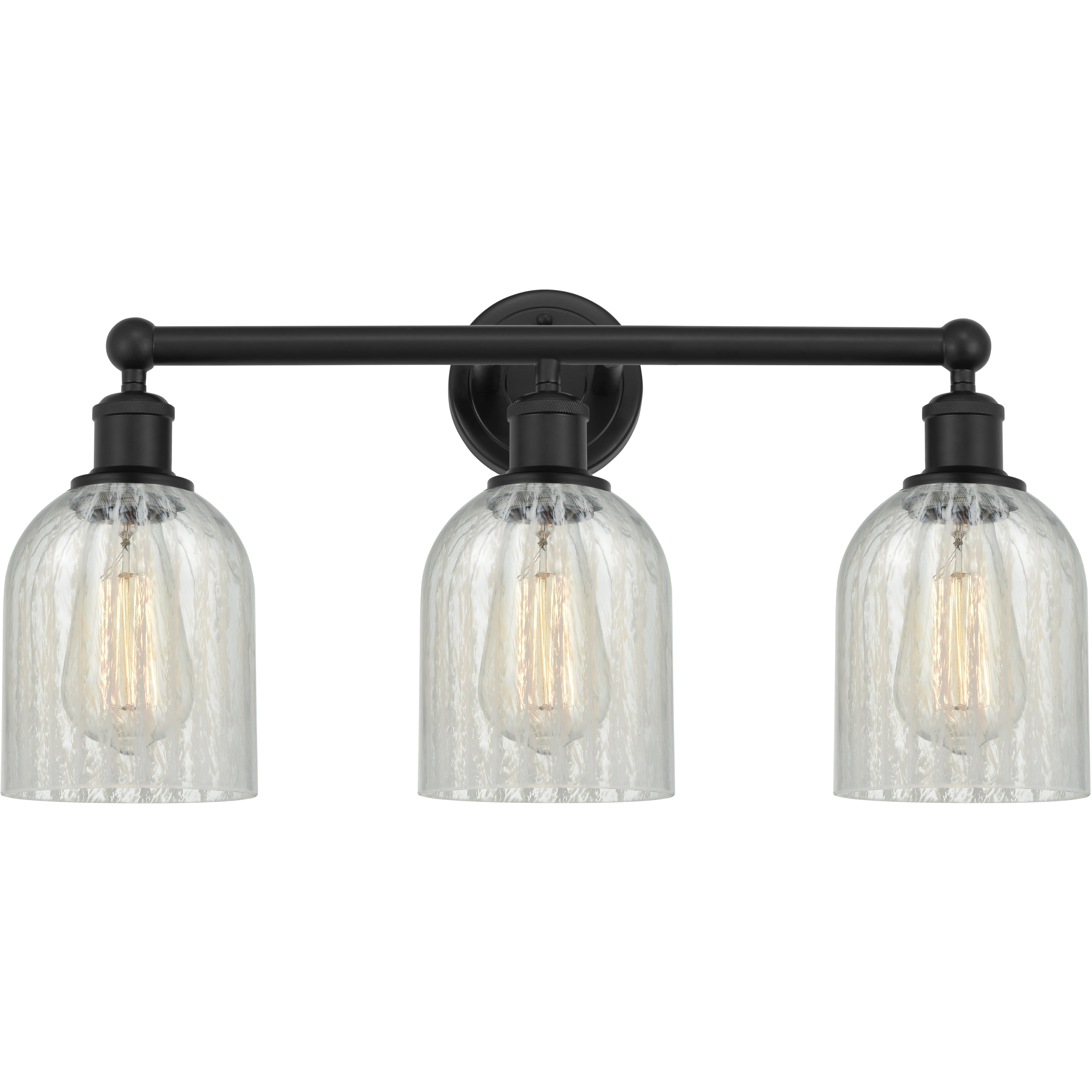 Edison Caledonia 3 Light 23 inch Matte Black Bath Vanity Light Wall Light in Mouchette Glass