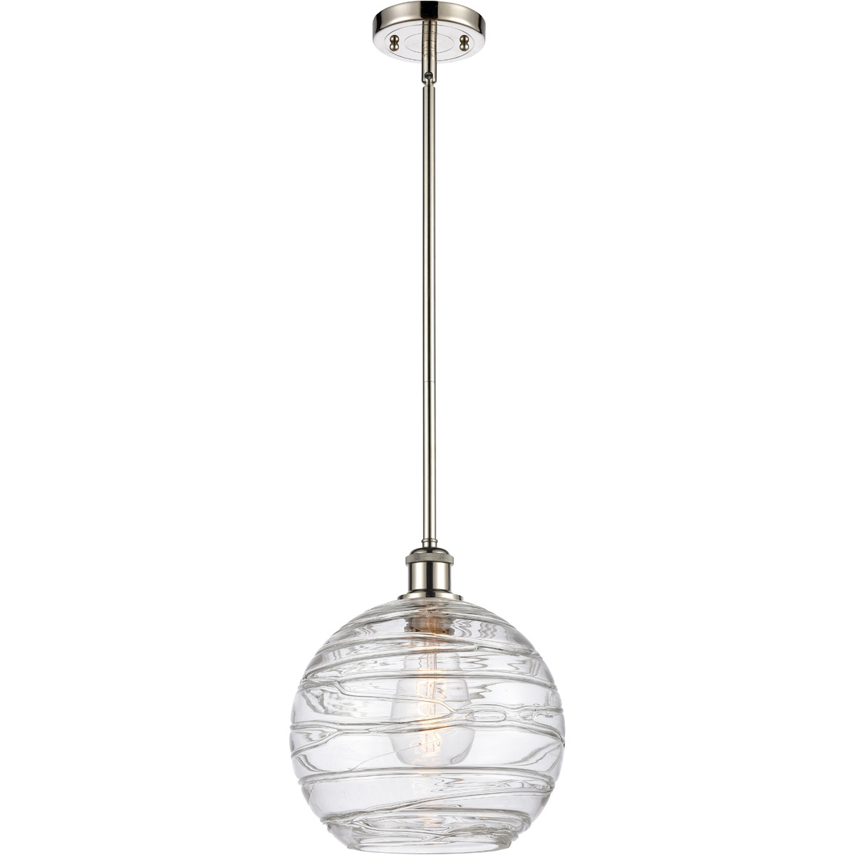 Ballston Large Deco Swirl 1 Light 10 inch Polished Nickel Pendant Ceiling Light, Ballston