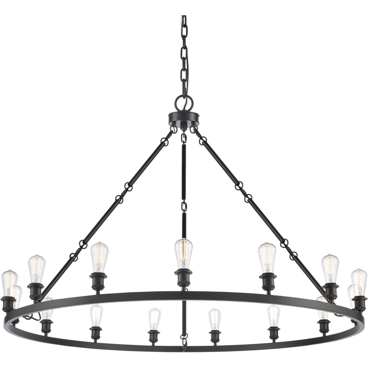 Ballston Saloon LED 60 inch Matte Black Chandelier Ceiling Light
