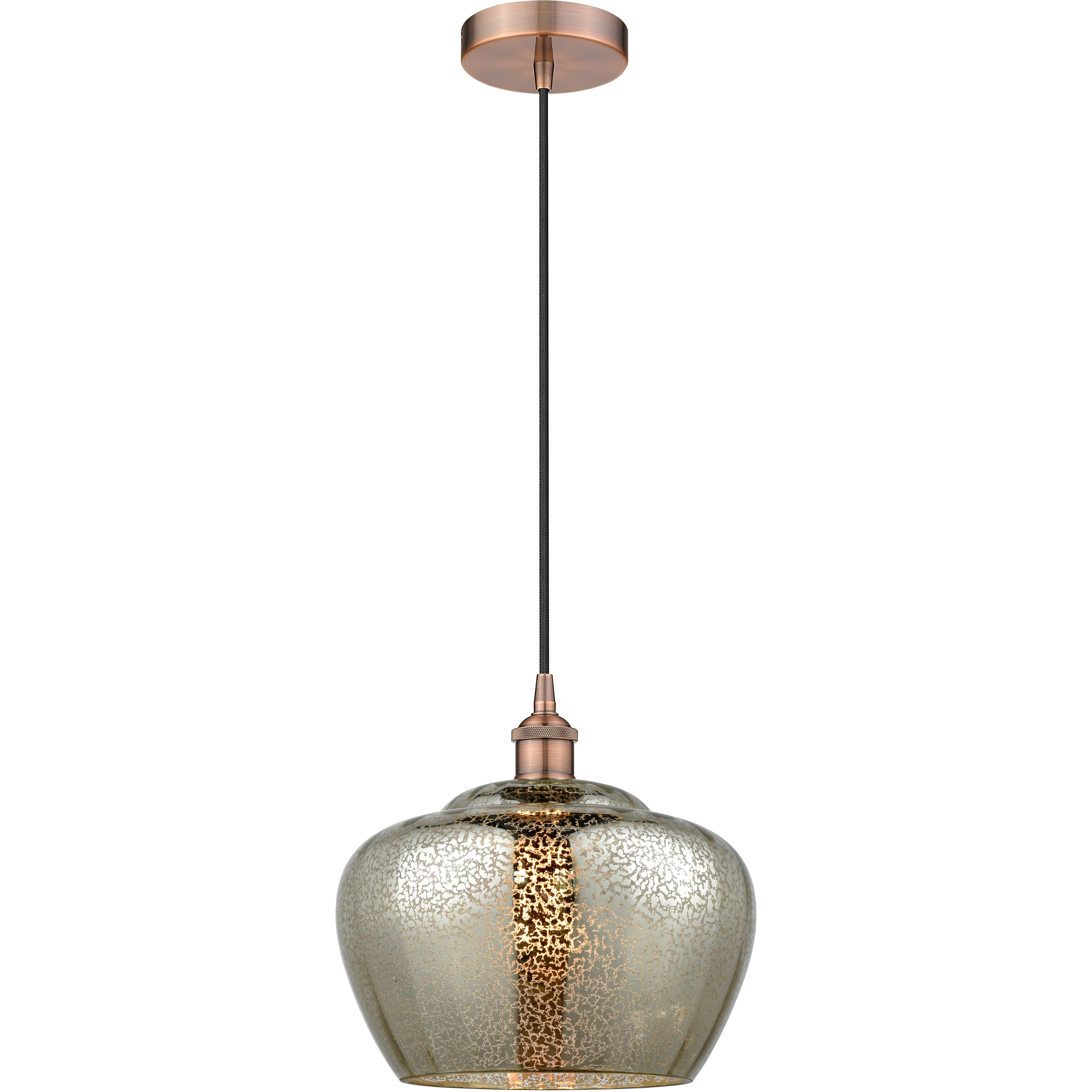 Edison Fenton LED 11 inch Antique Copper Mini Pendant Ceiling Light