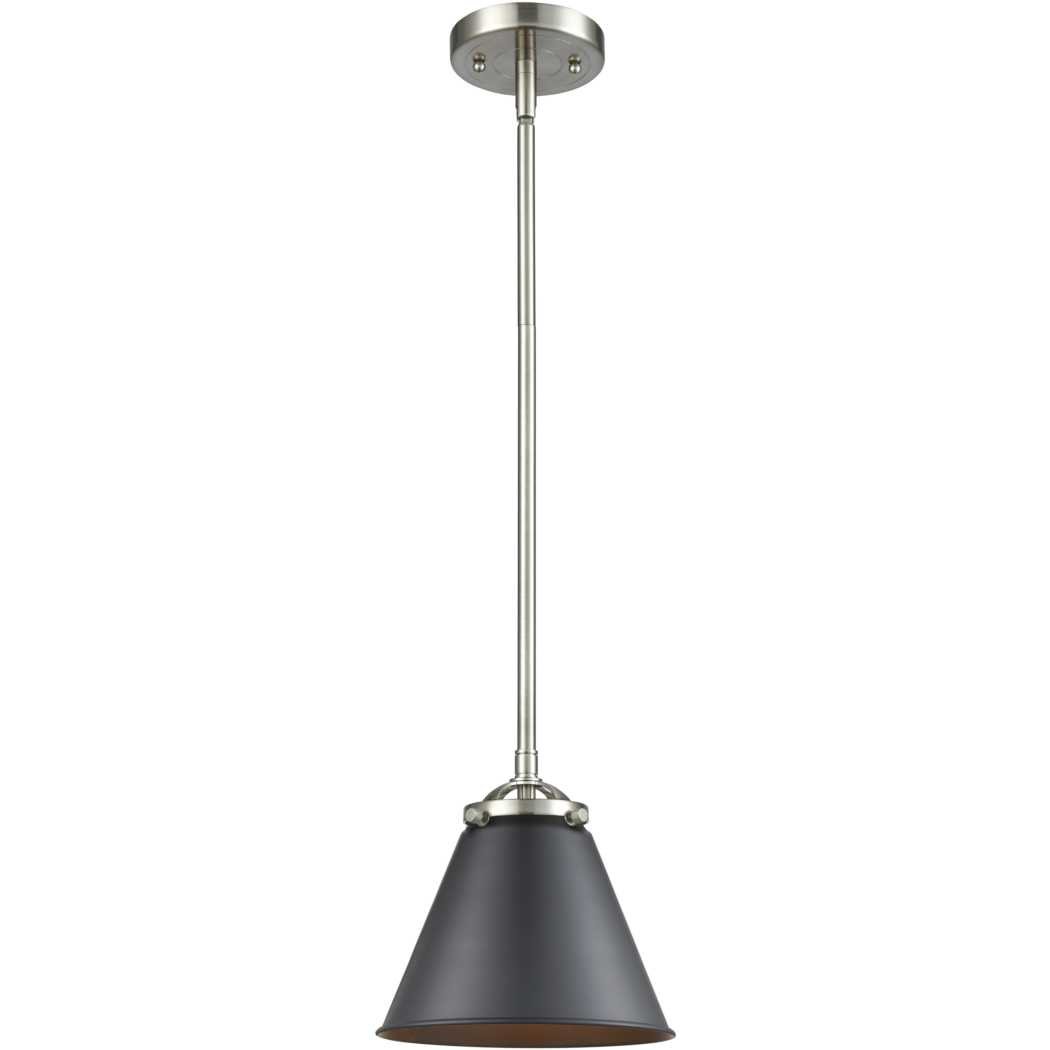 Nouveau Appalachian 1 Light 8 inch Brushed Satin Nickel Mini Pendant Ceiling Light in Incandescent, Matte Black, Nouveau