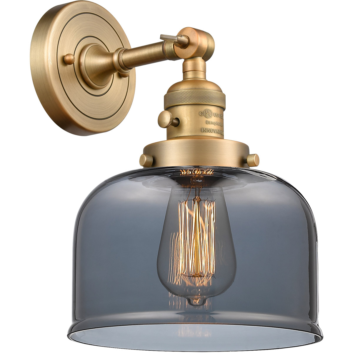 Franklin Restoration Large Bell LED 8 inch Brushed Brass Sconce Wall Light, Franklin Restoration