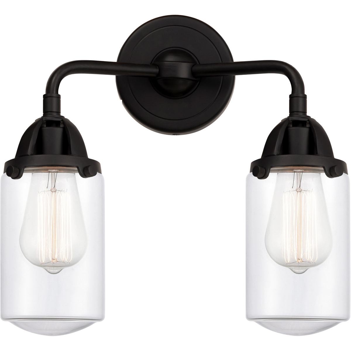 Nouveau 2 Dover LED 13 inch Matte Black Bath Vanity Light Wall Light in Clear Glass