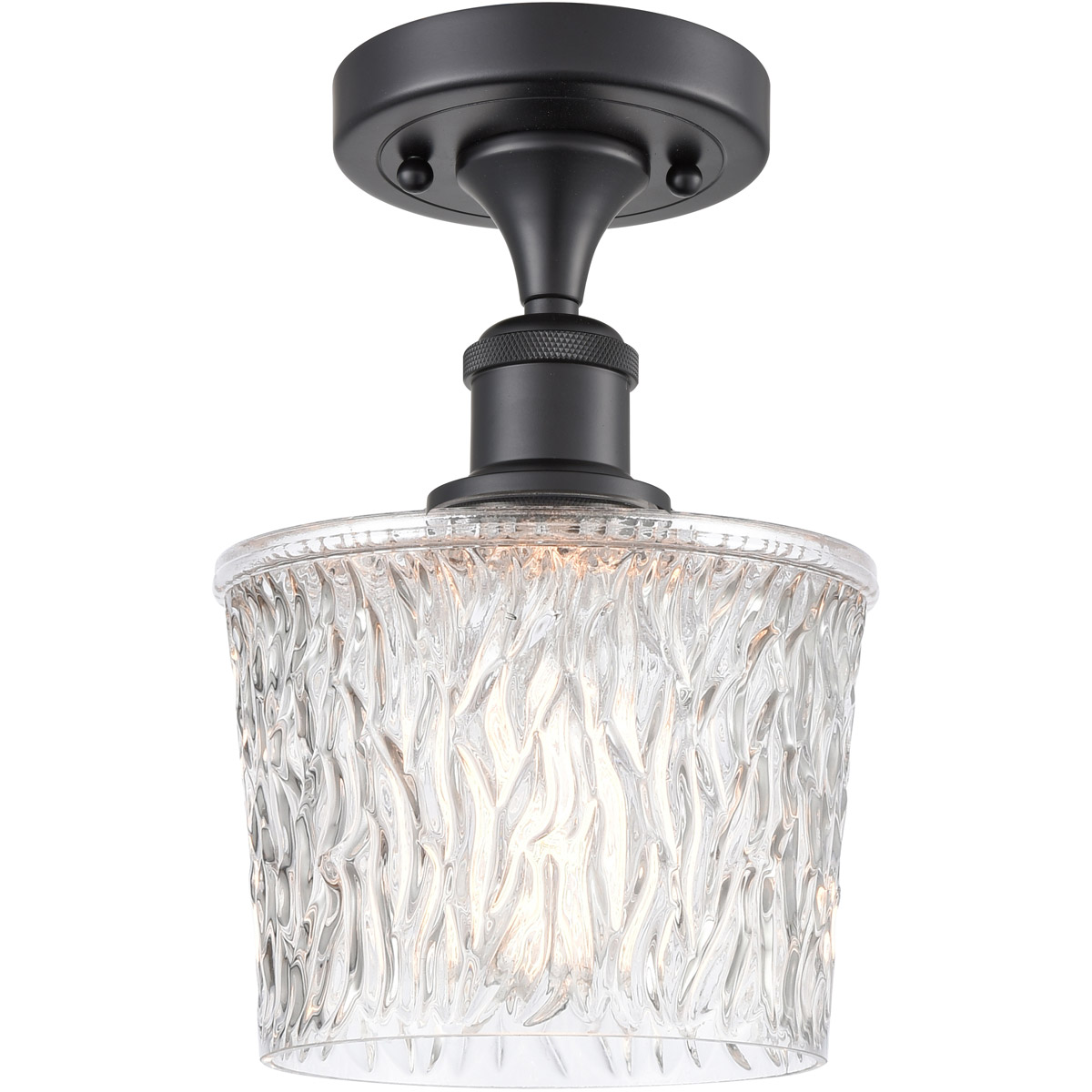 Ballston Niagra LED 6.5 inch Matte Black Semi-Flush Mount Ceiling Light, Ballston