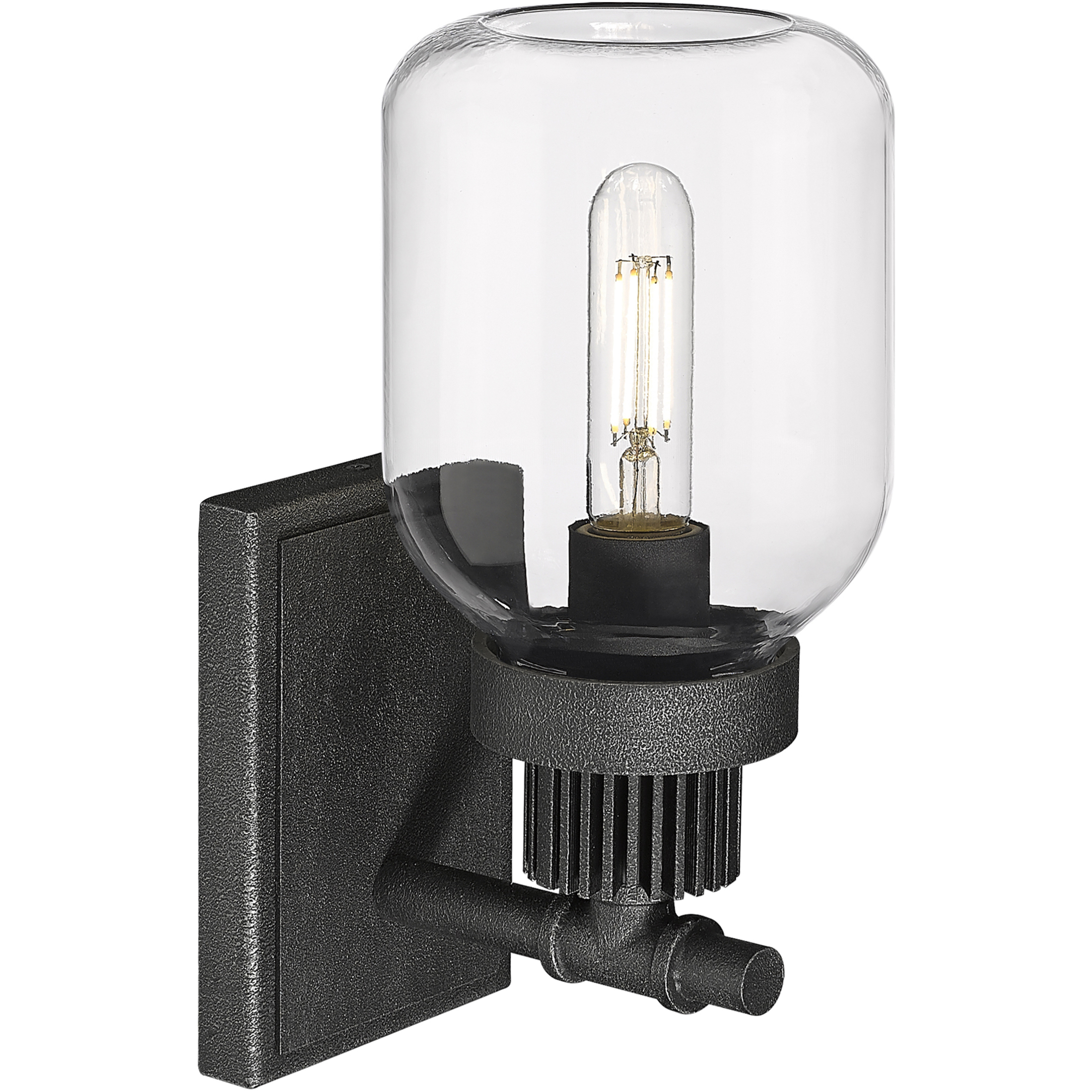 Somers 1 Light 5.5 inch Weathered Zinc Sconce Wall Light in Clear Glass