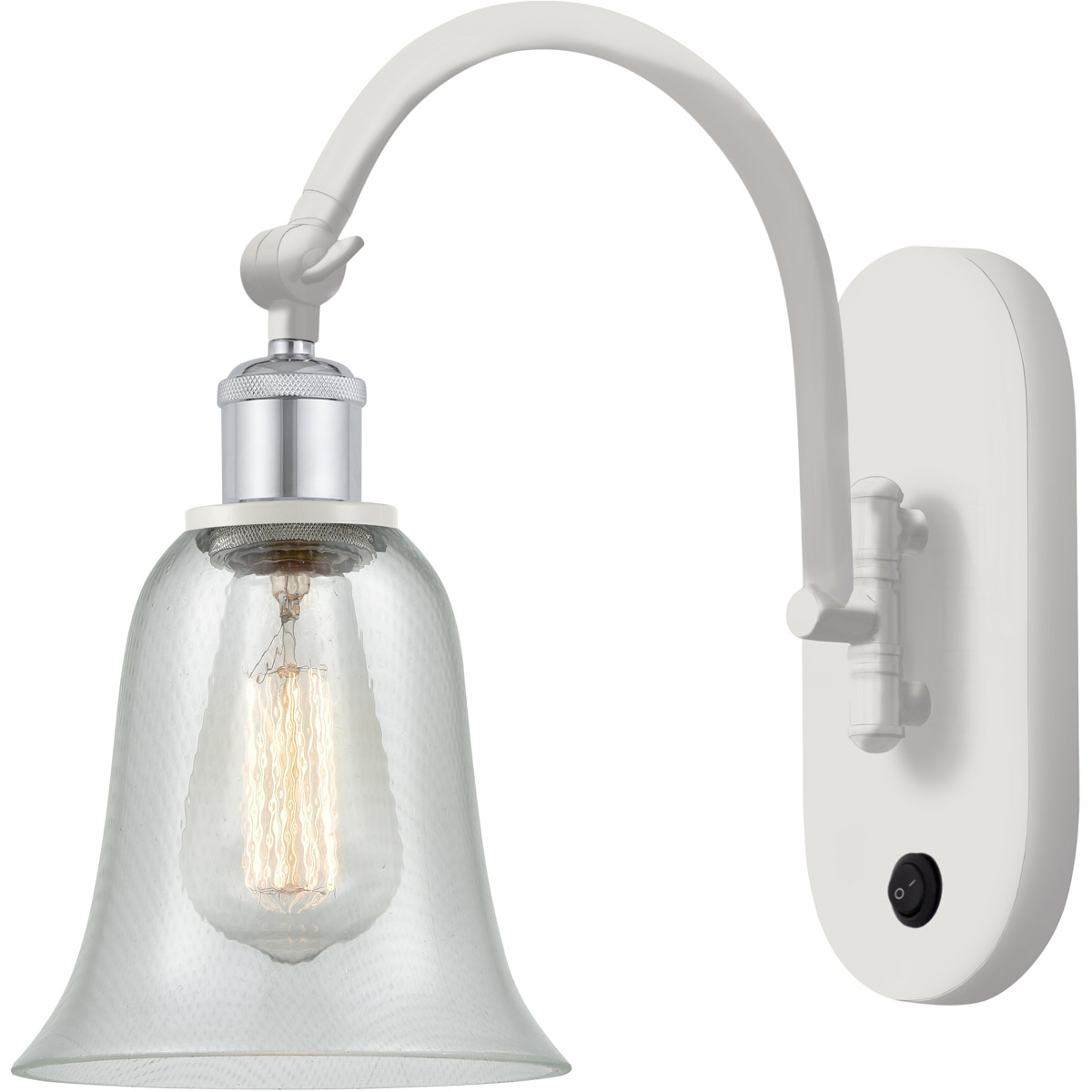Ballston Hanover LED 6.25 inch White and Polished Chrome Sconce Wall Light in Fishnet Glass