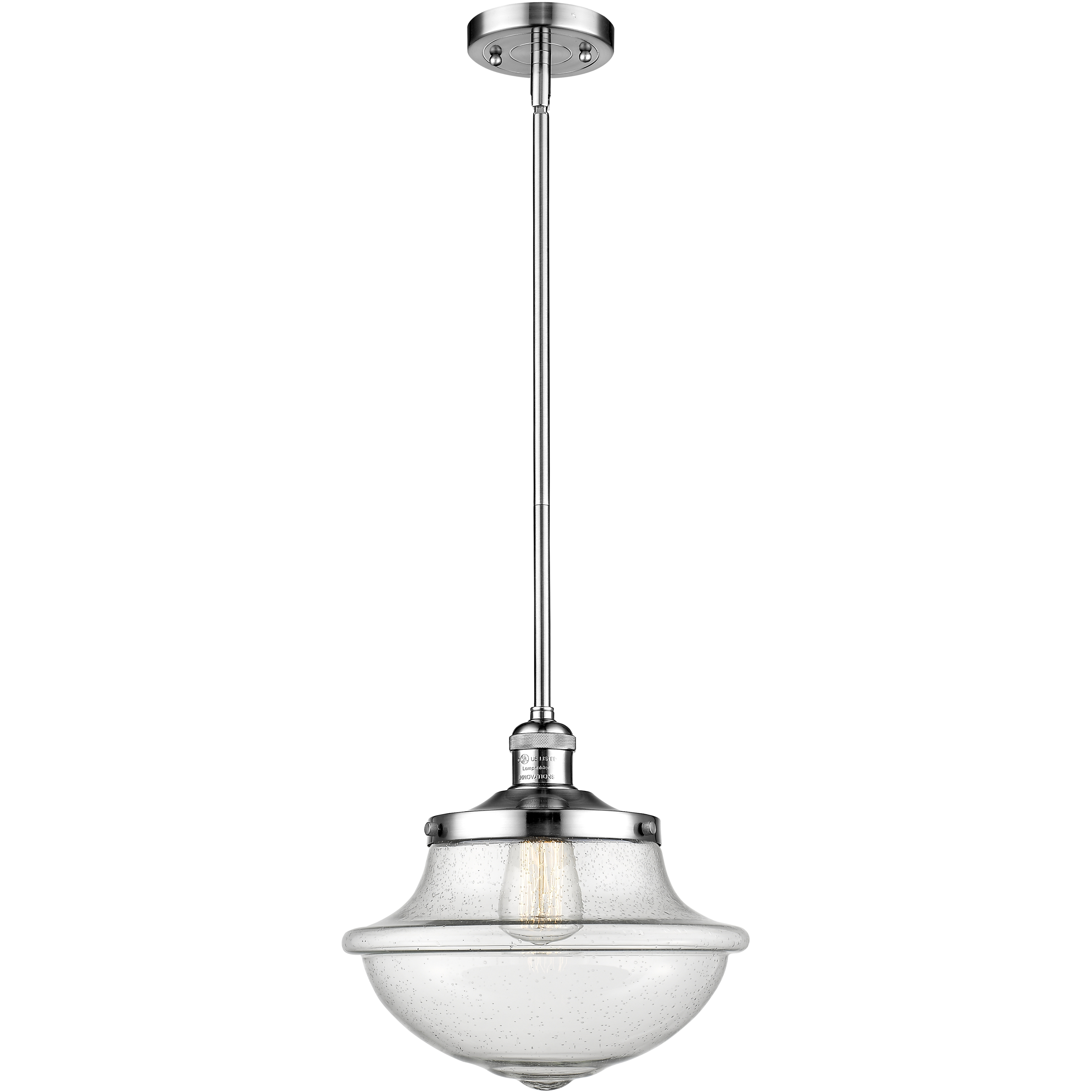 Franklin Restoration Oxford 1 Light 12 inch Polished Chrome Mini Pendant Ceiling Light in Incandescent, Seedy, Franklin Restoration