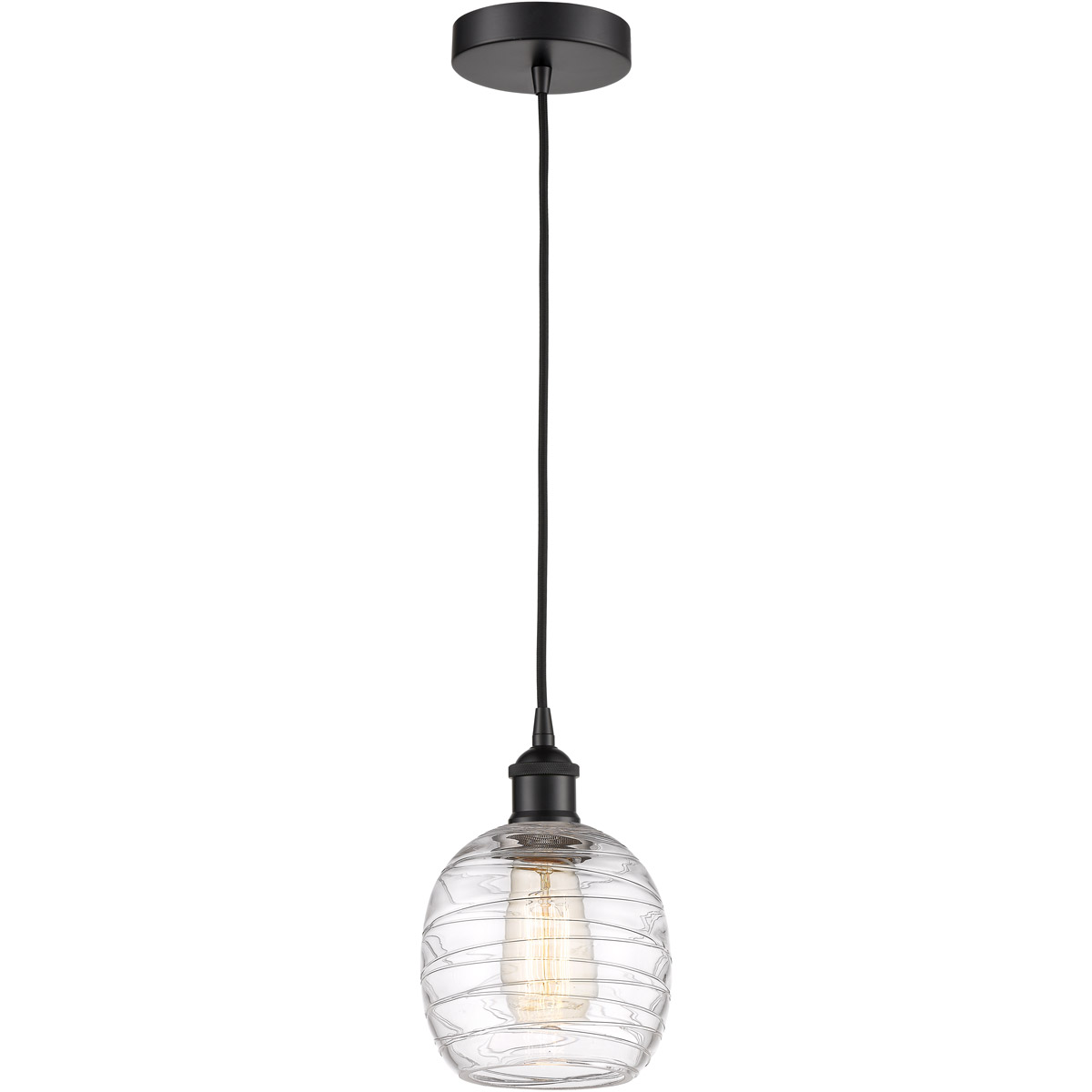 Edison Belfast LED 6 inch Matte Black Mini Pendant Ceiling Light