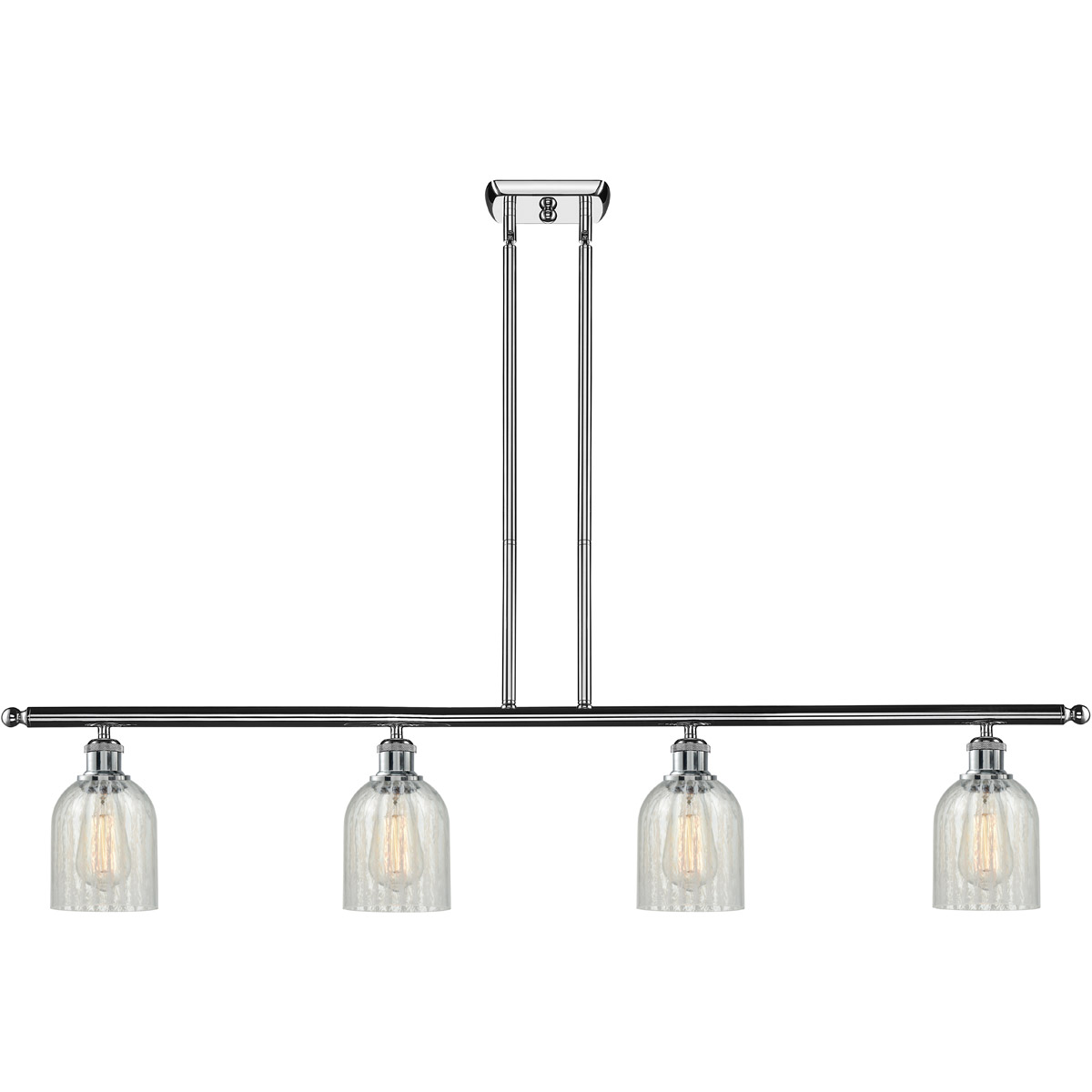 Ballston Caledonia LED 48 inch Polished Chrome Island Light Ceiling Light in Mouchette Glass, Ballston