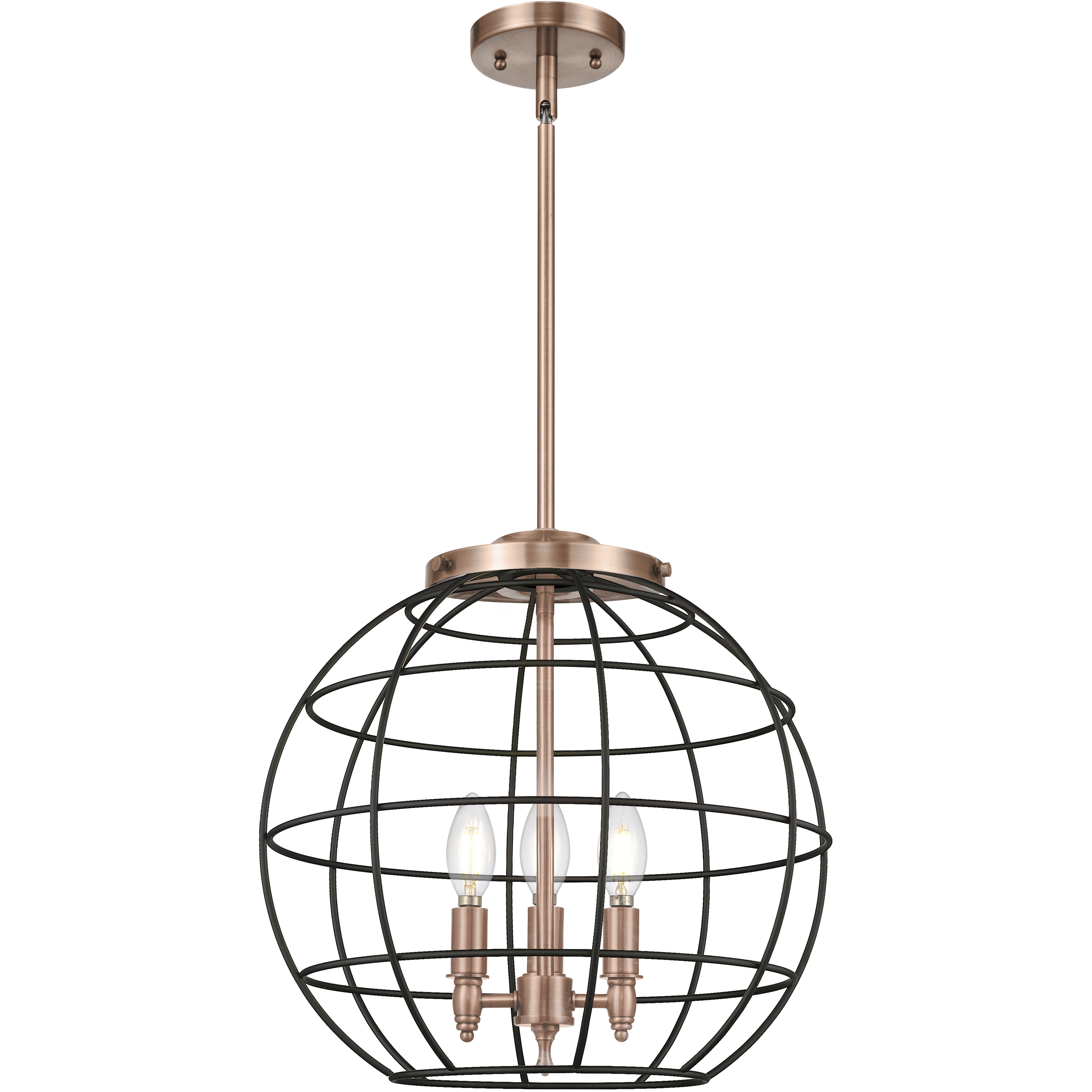 Lake Placid 3 Light 16 inch Antique Copper Pendant Ceiling Light