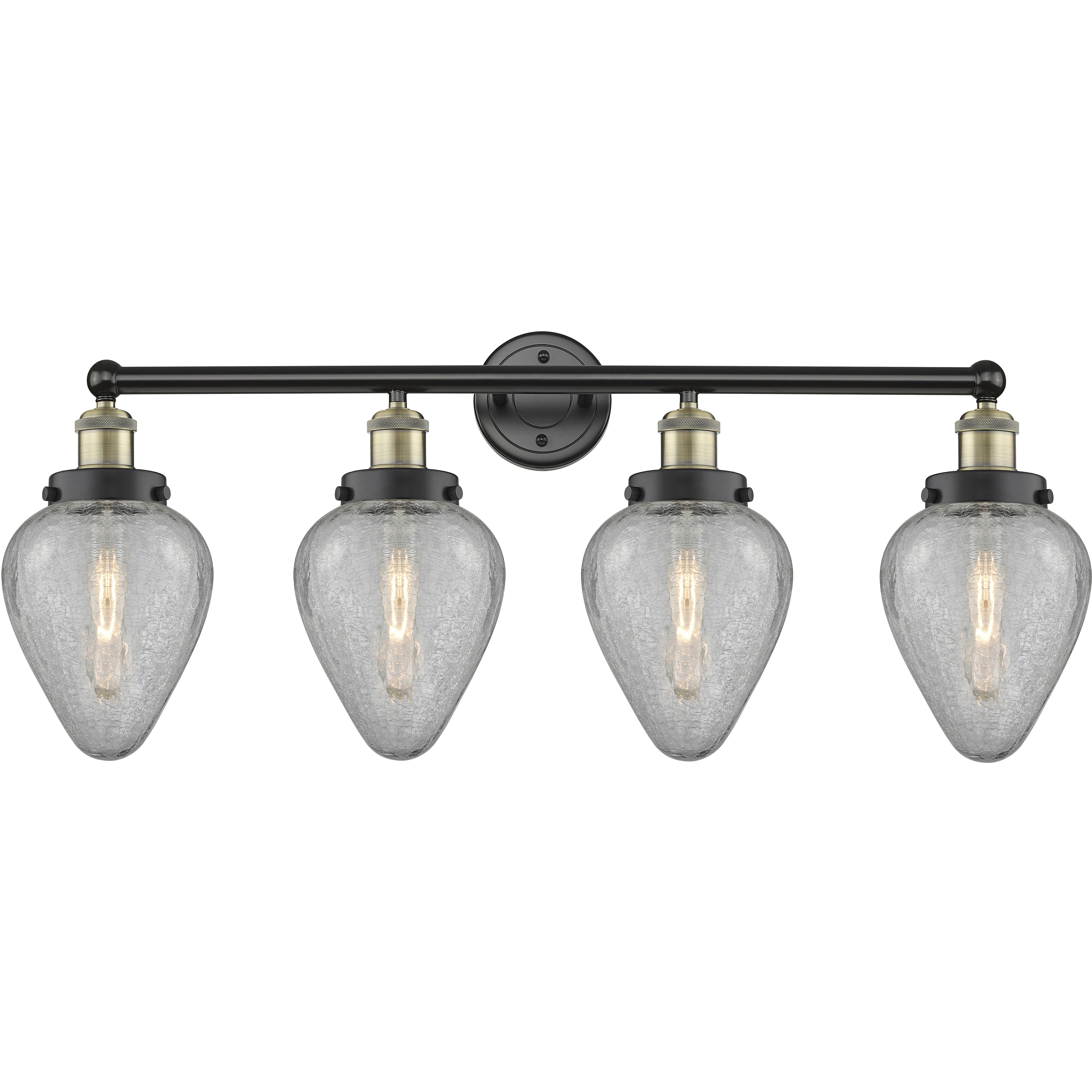 Geneseo 4 Light 33 inch Black Antique Brass Bath Vanity Light Wall Light