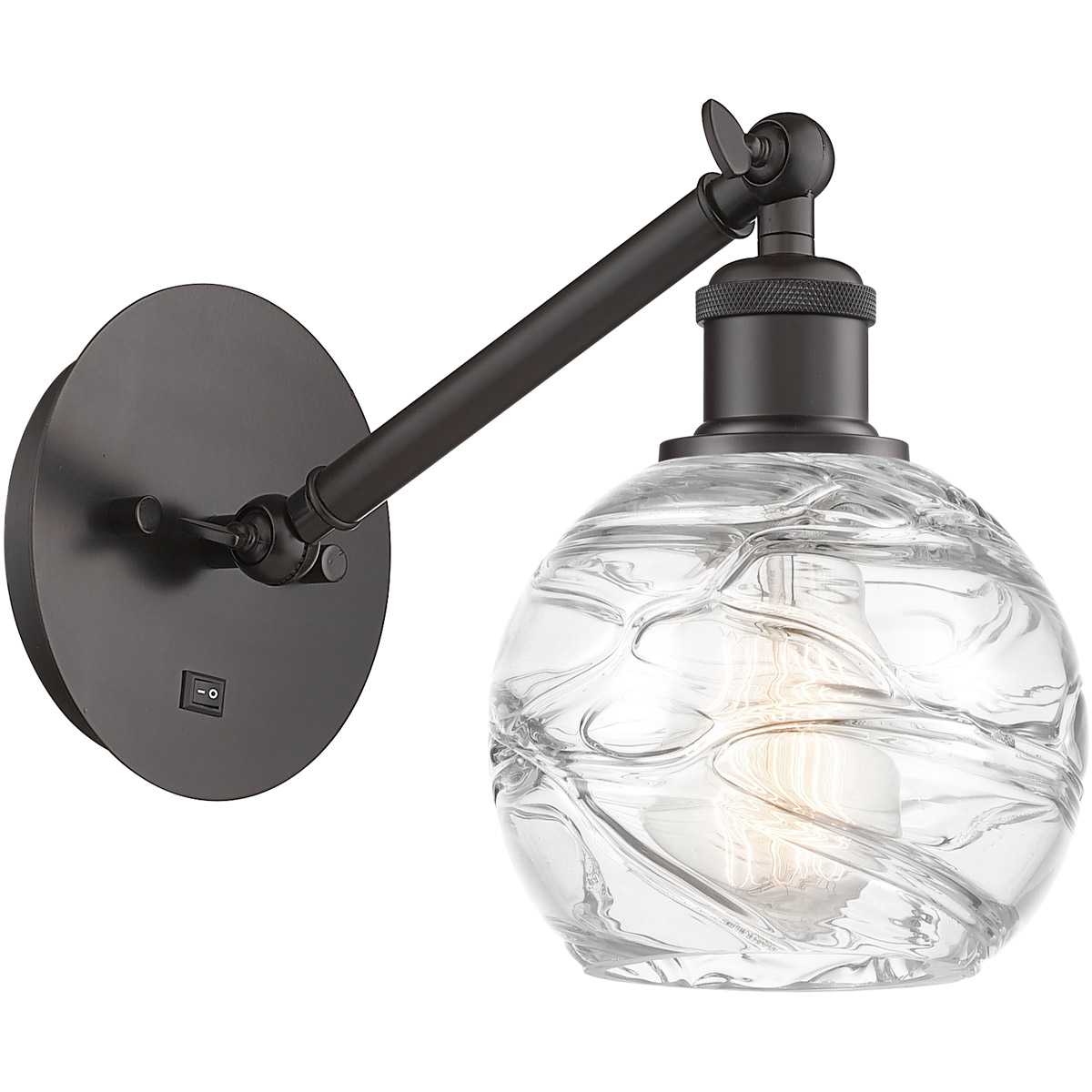 Ballston Athens Deco Swirl 1 Light 6 inch Oil Rubbed Bronze Sconce Wall Light