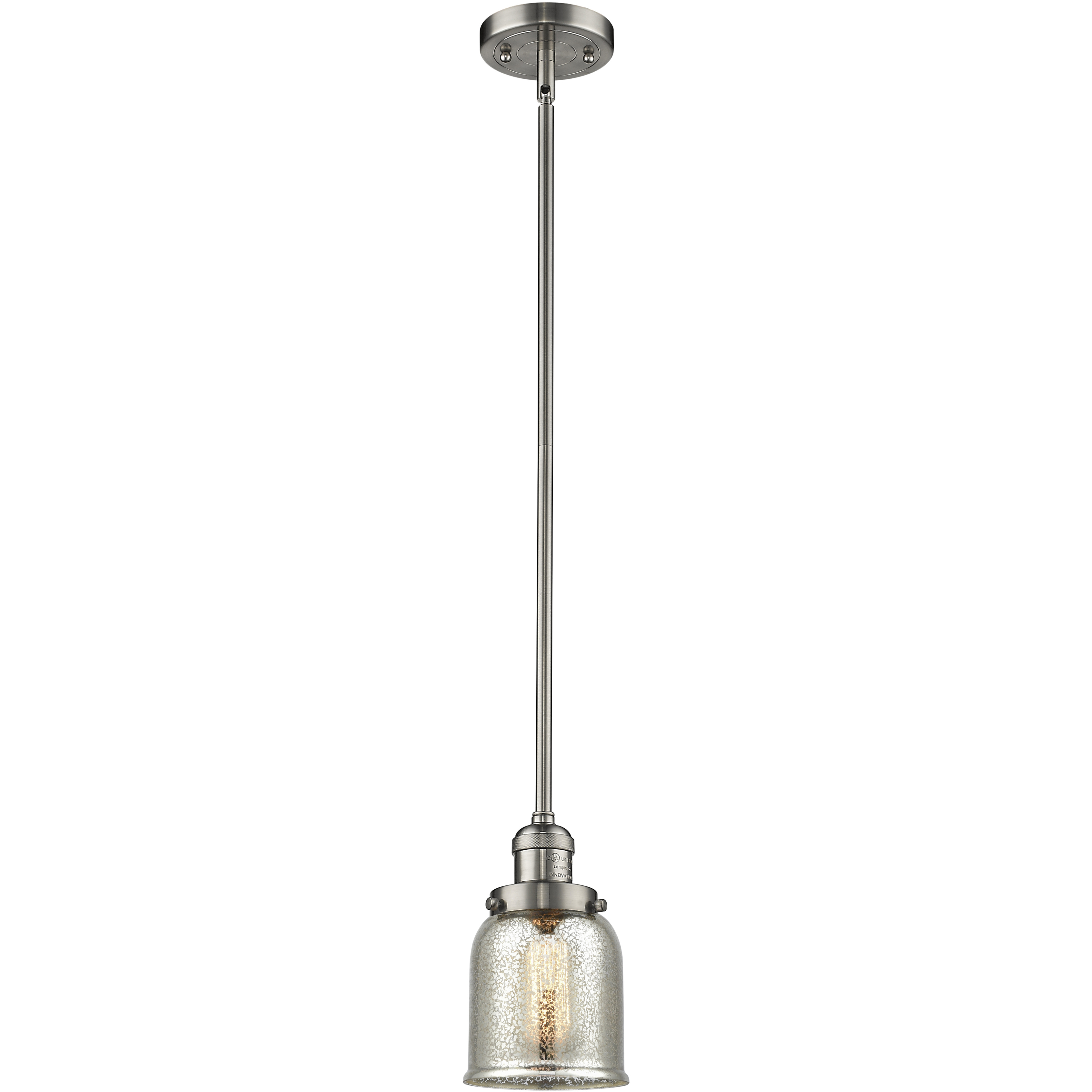 Franklin Restoration Bell 1 Light 5 inch Brushed Satin Nickel Mini Pendant Ceiling Light in Incandescent, Silver Plated Mercury, Franklin Restoration