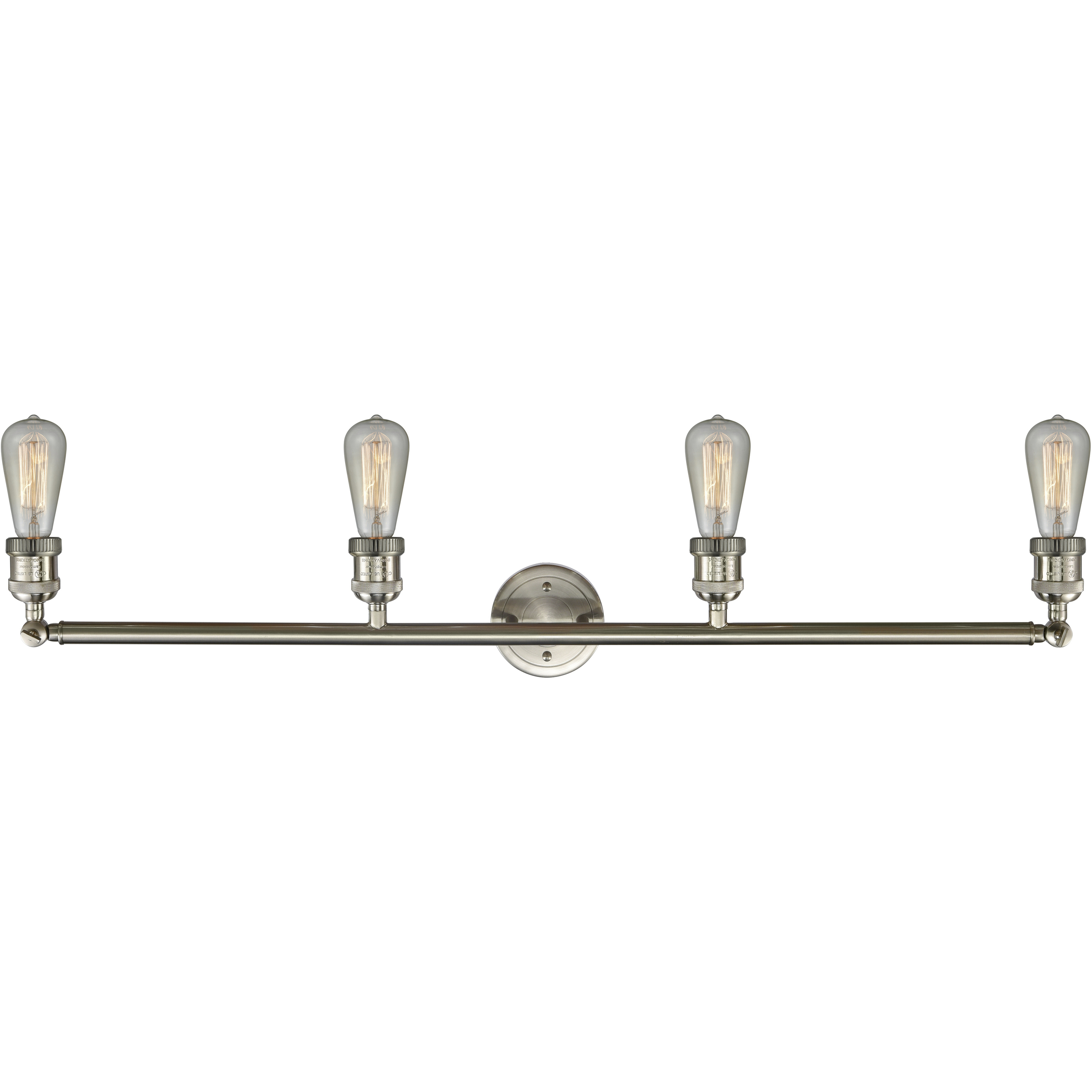 Franklin Restoration Large Bell LED 45 inch Brushed Satin Nickel Bath Vanity Light Wall Light in Silver Plated Mercury Glass, Franklin Restoration