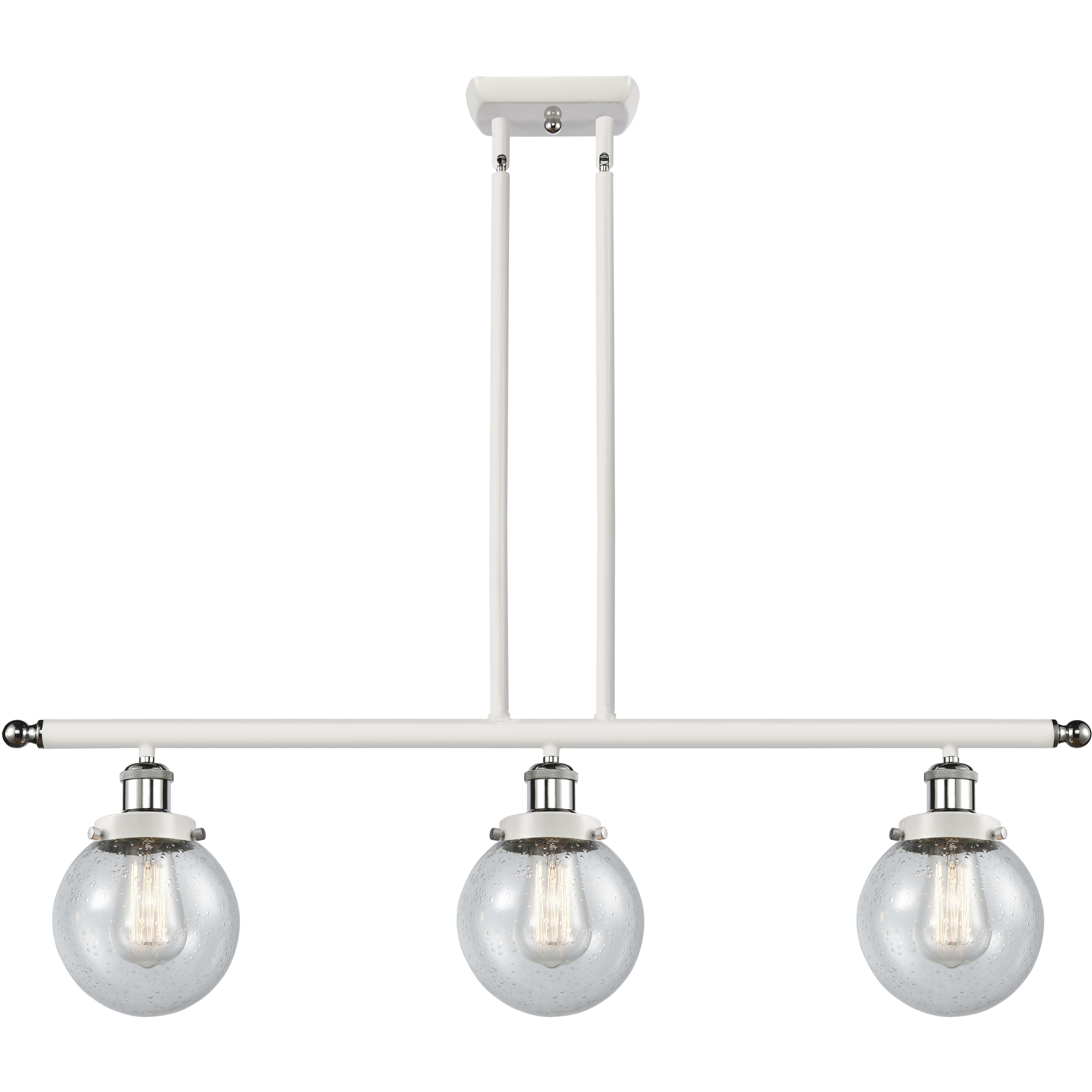Ballston Beacon LED 36 inch White and Polished Chrome Island Light Ceiling Light in Seedy Glass