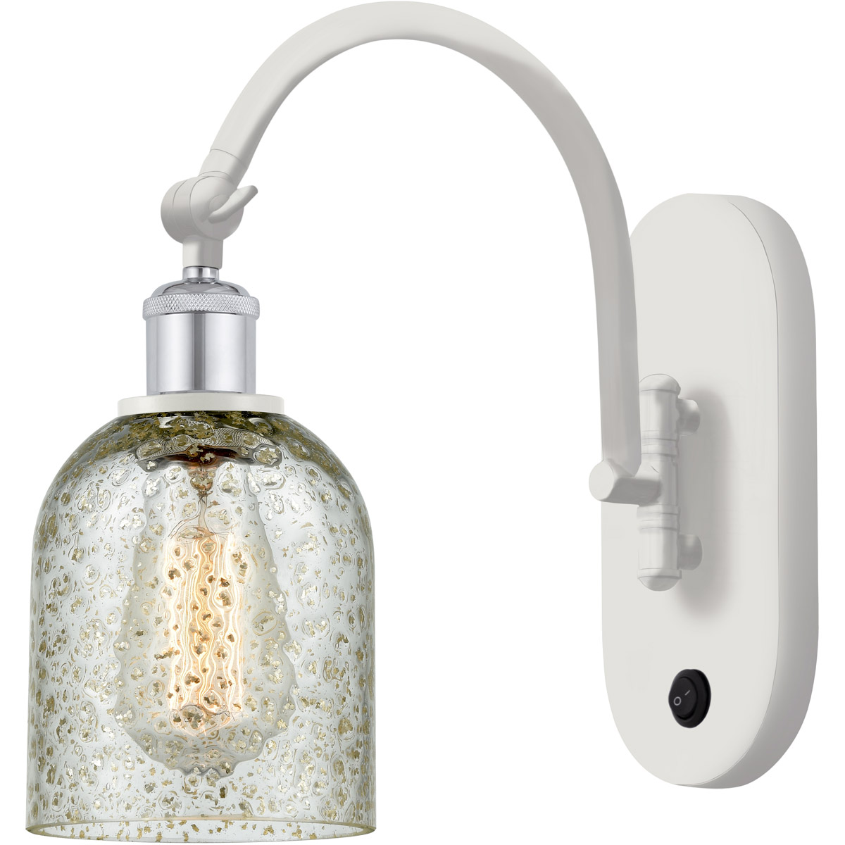 Ballston Caledonia 1 Light 5 inch White and Polished Chrome Sconce Wall Light
