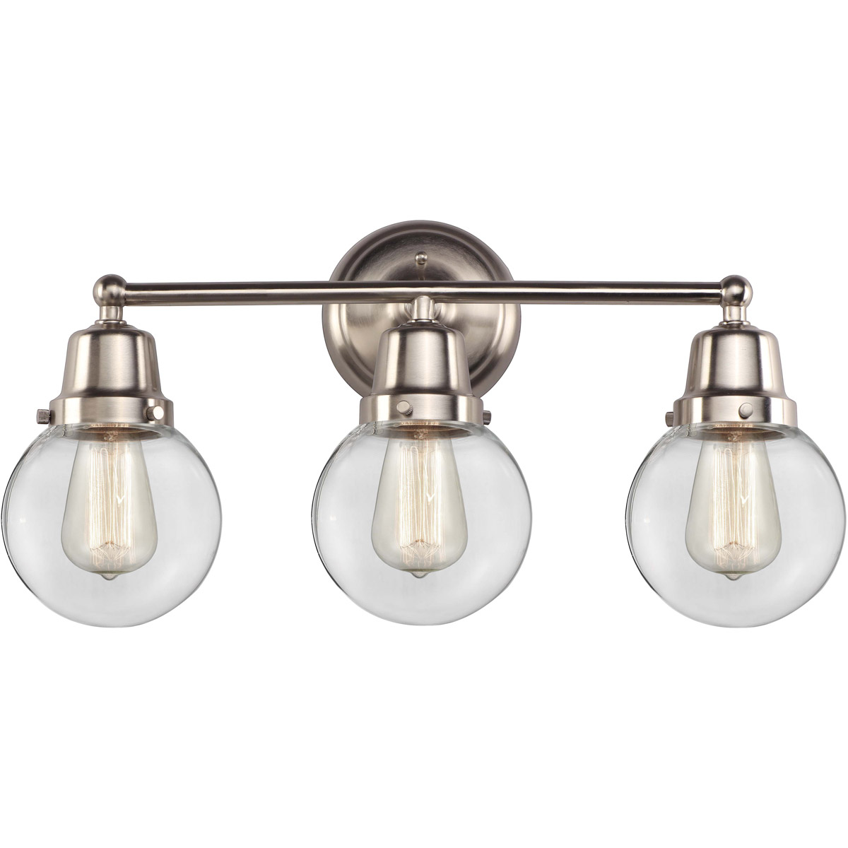 Aditi Beacon 3 Light 22 inch Brushed Satin Nickel Bath Vanity Light Wall Light, Aditi