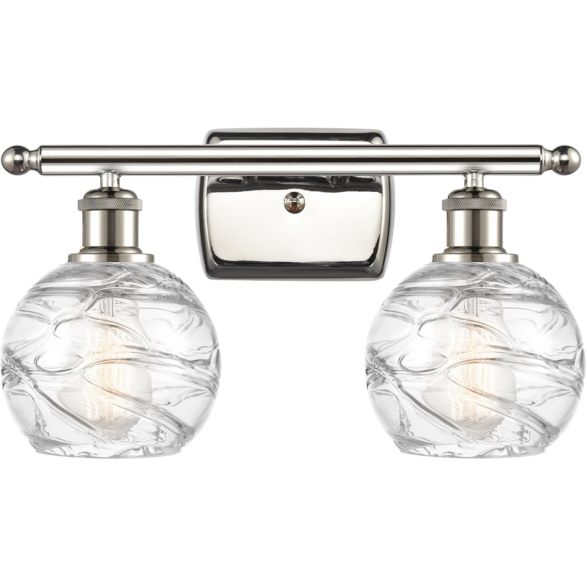 Ballston Small Deco Swirl 2 Light 16 inch Polished Nickel Bath Vanity Light Wall Light, Ballston