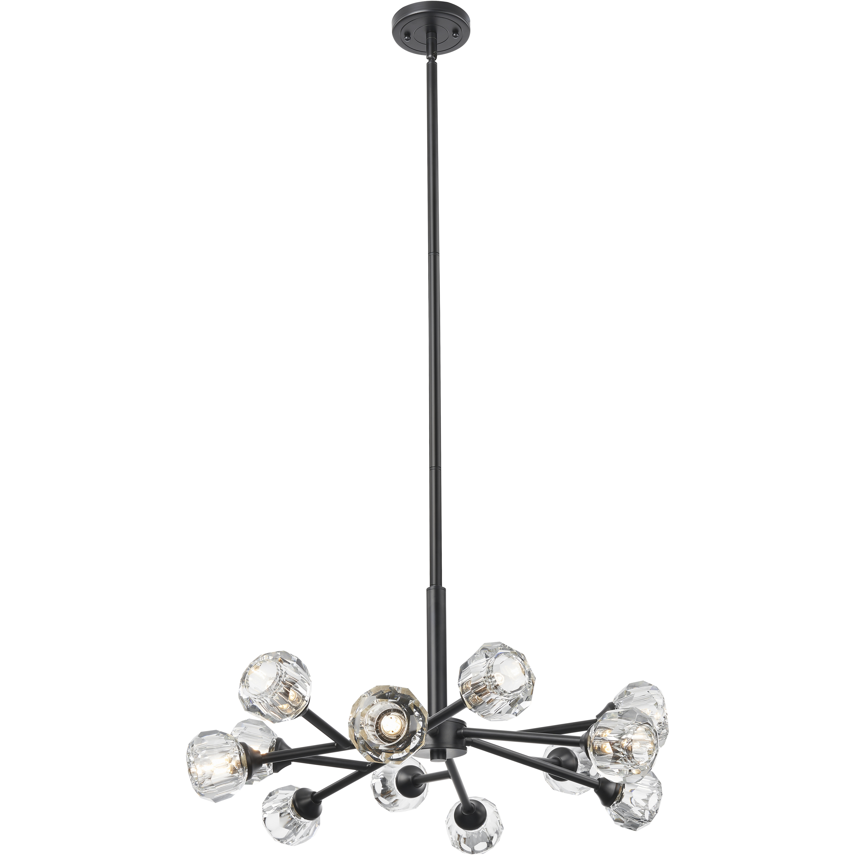 Downtown Urban Aurora 12 Light 24 inch Matte Black Statement Chandelier Ceiling Light