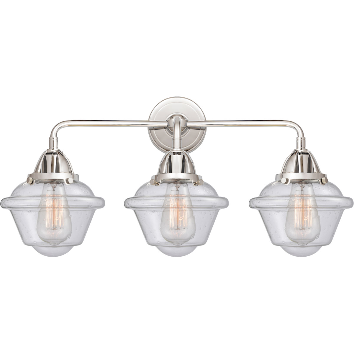 Nouveau 2 Small Oxford LED 25.5 inch Polished Chrome Bath Vanity Light Wall Light in Seedy Glass