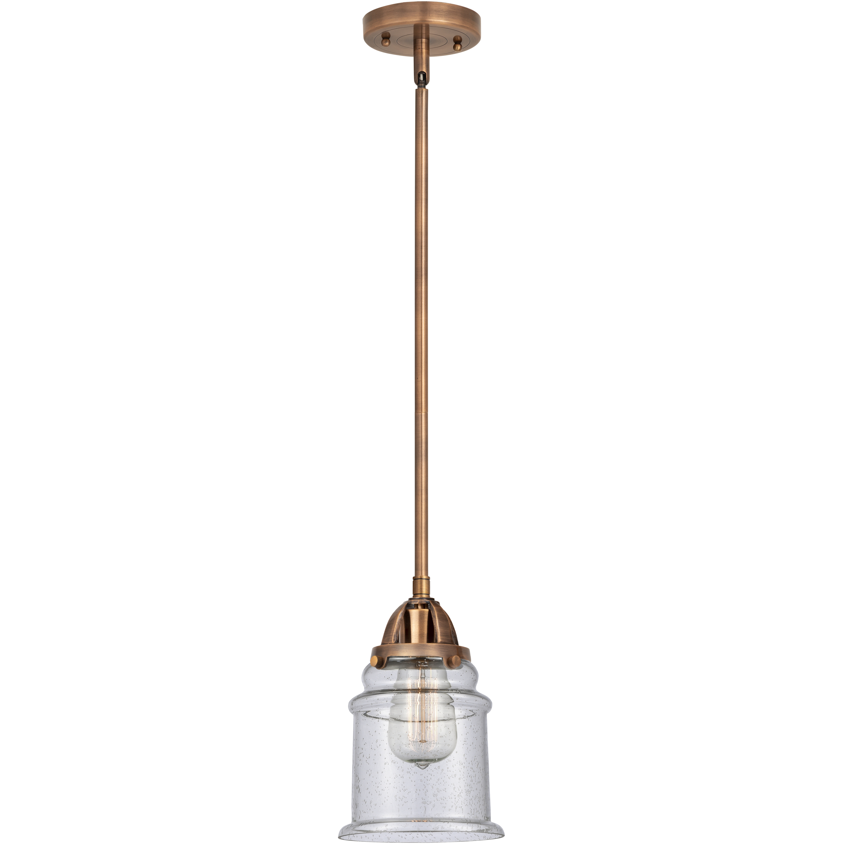 Nouveau 2 Canton LED 6 inch Antique Copper Mini Pendant Ceiling Light in Seedy
