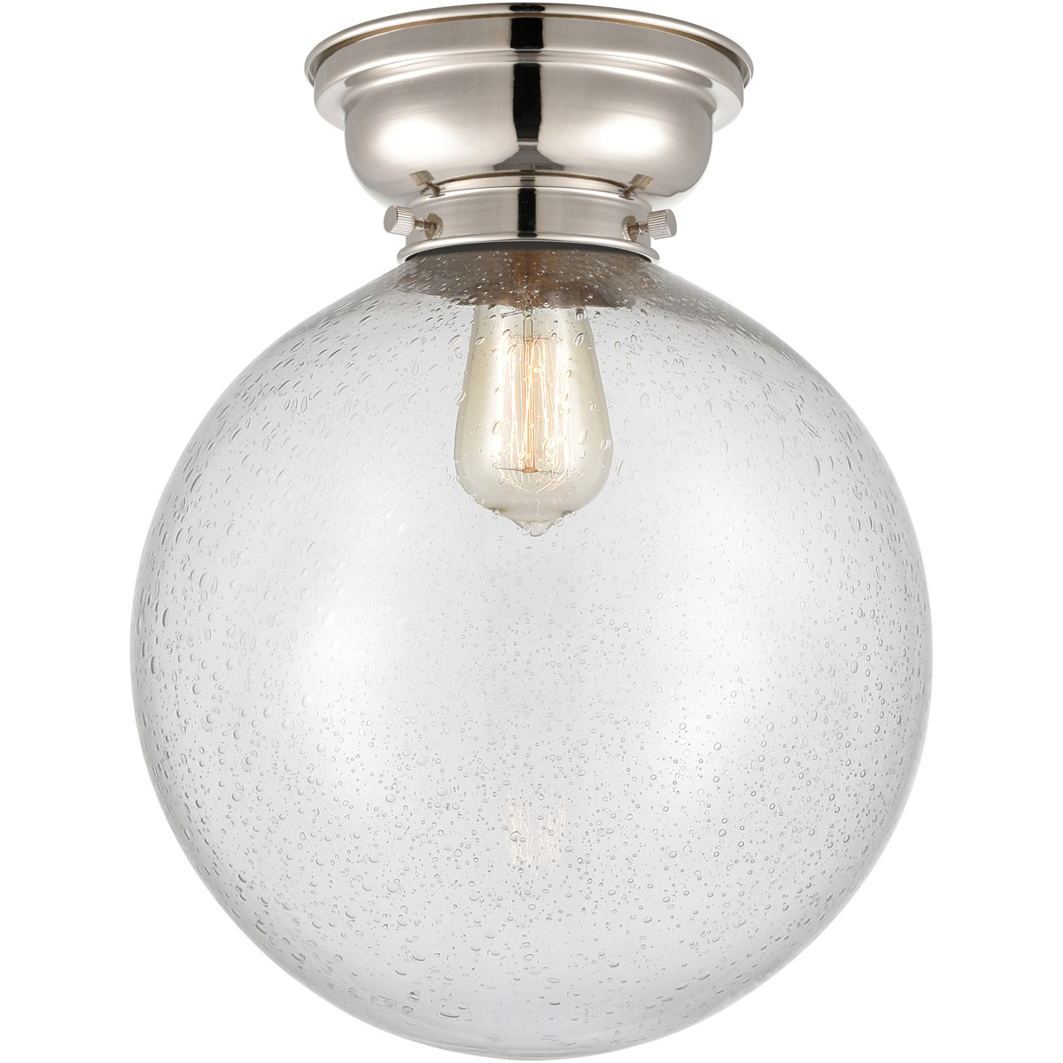 Aditi XX-Large Beacon 1 Light 12 inch Polished Nickel Flush Mount Ceiling Light in Seedy Glass, Aditi