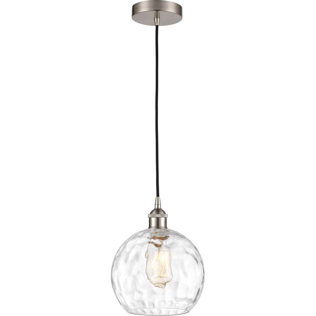 Edison Athens Water Glass 1 Light 8 inch Brushed Satin Nickel Mini Pendant Ceiling Light