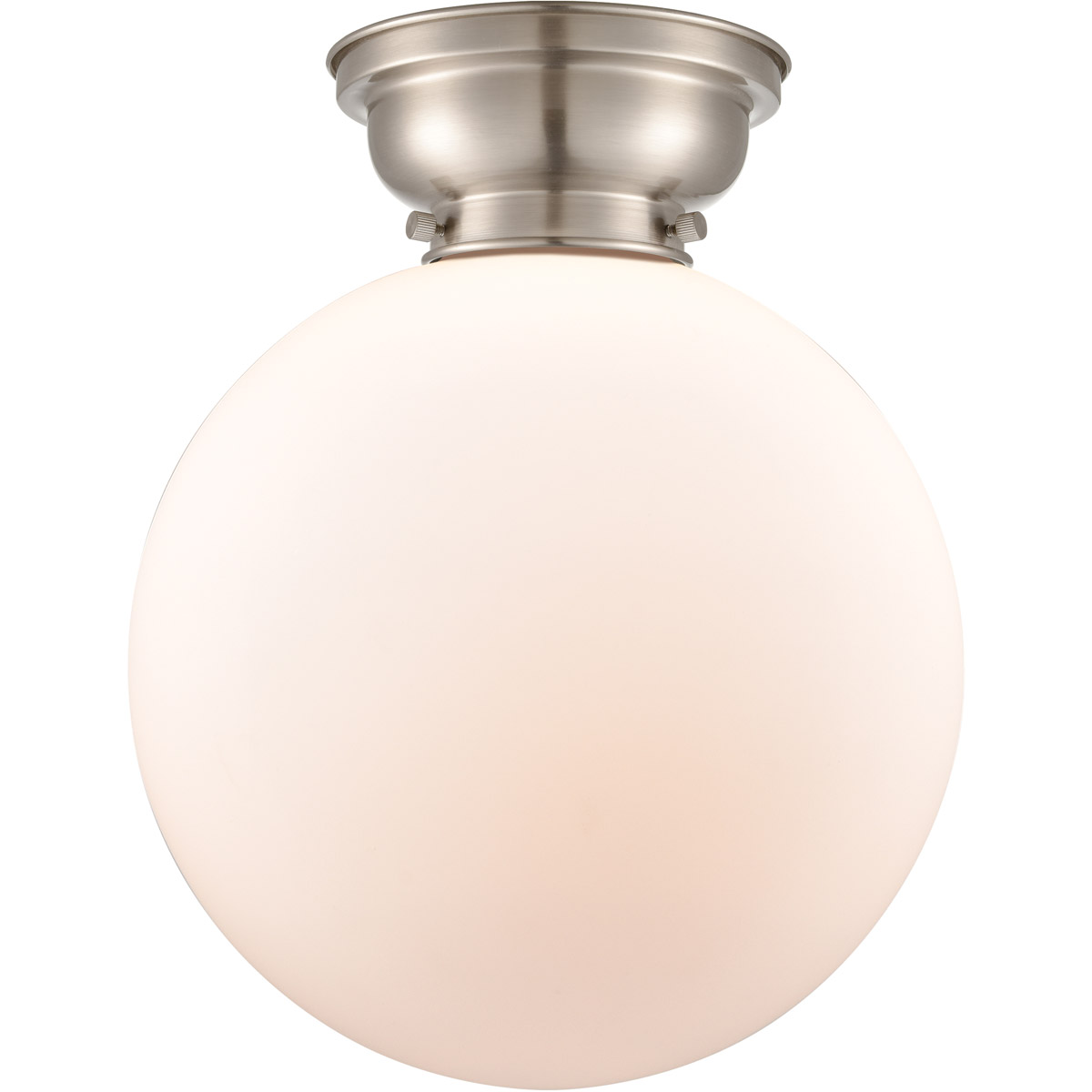 Aditi XX-Large Beacon 1 Light 12 inch Brushed Satin Nickel Flush Mount Ceiling Light in Matte White Glass, Aditi