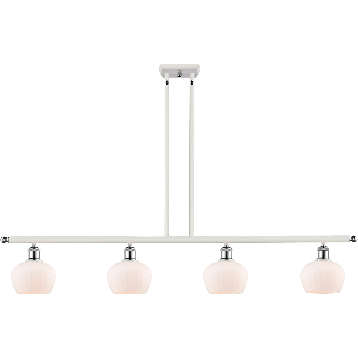 Ballston Fenton LED 48 inch White and Polished Chrome Island Light Ceiling Light in Matte White Glass, Ballston