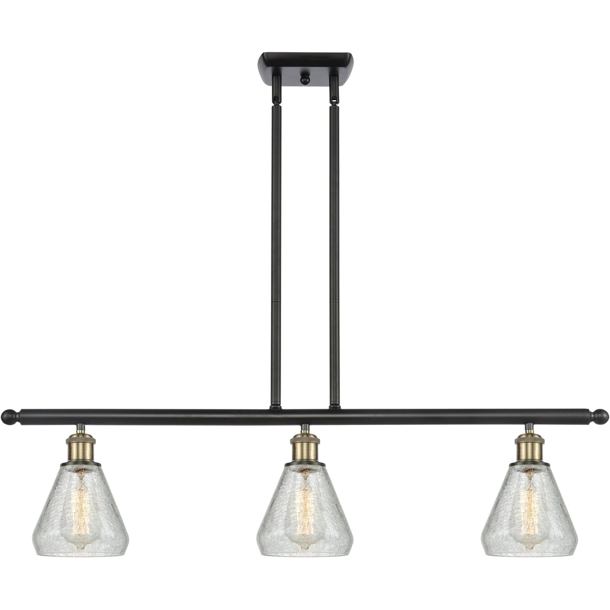 Ballston Conesus LED 36 inch Black Antique Brass Island Light Ceiling Light, Ballston