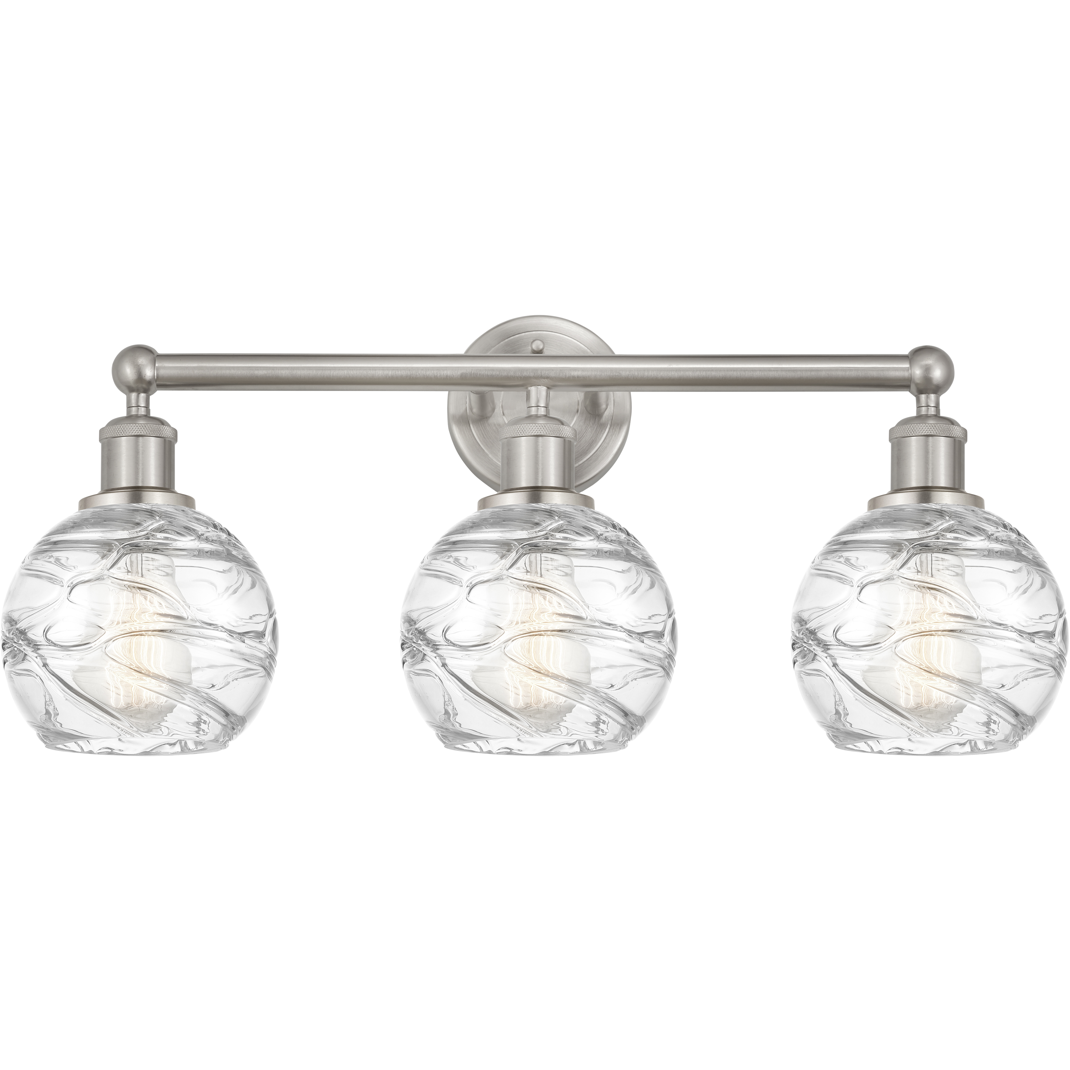Edison Athens Deco Swirl 3 Light 24 inch Brushed Satin Nickel Bath Vanity Light Wall Light