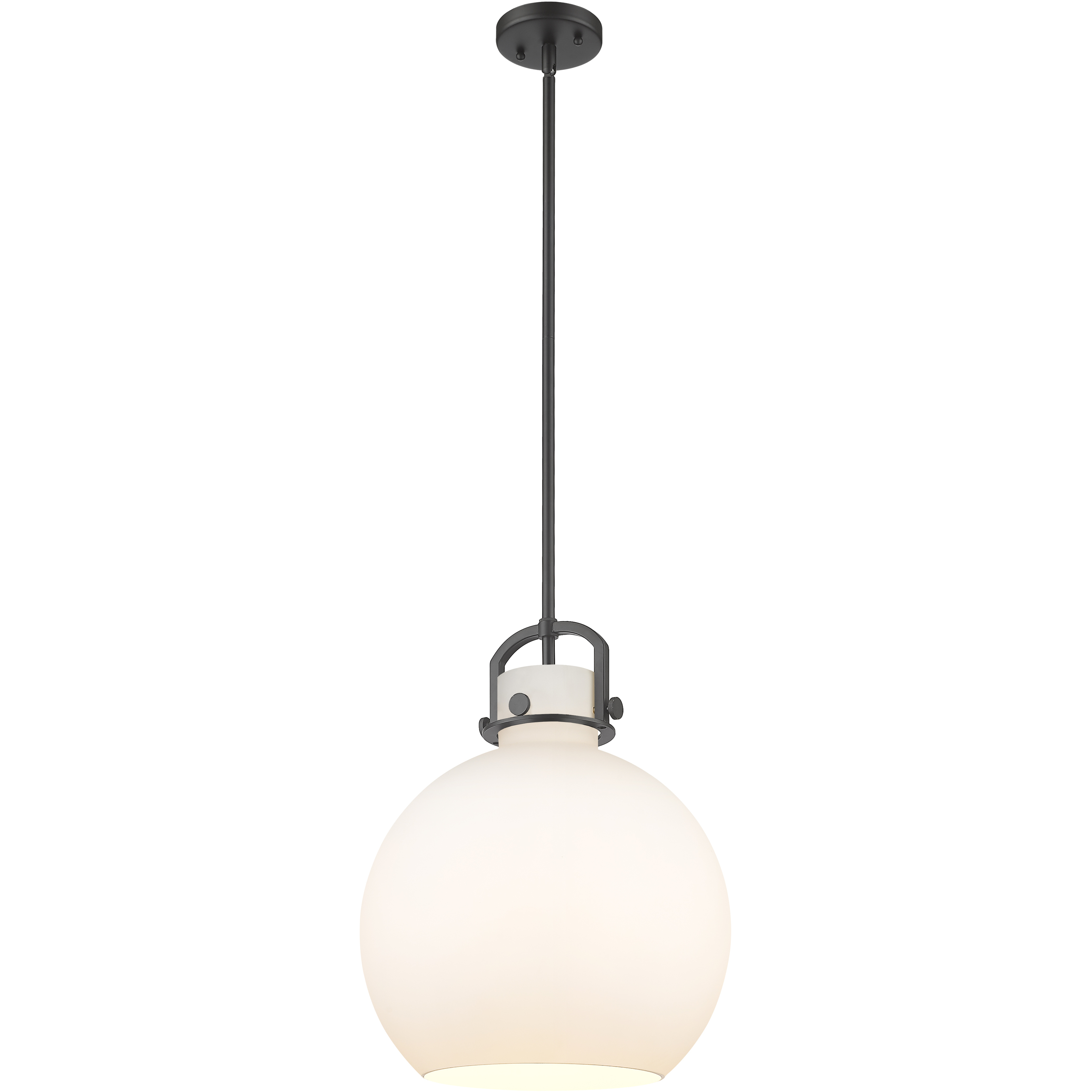 Downtown Urban Newton Sphere 1 Light 14 inch Matte Black Pendant Ceiling Light in Matte White