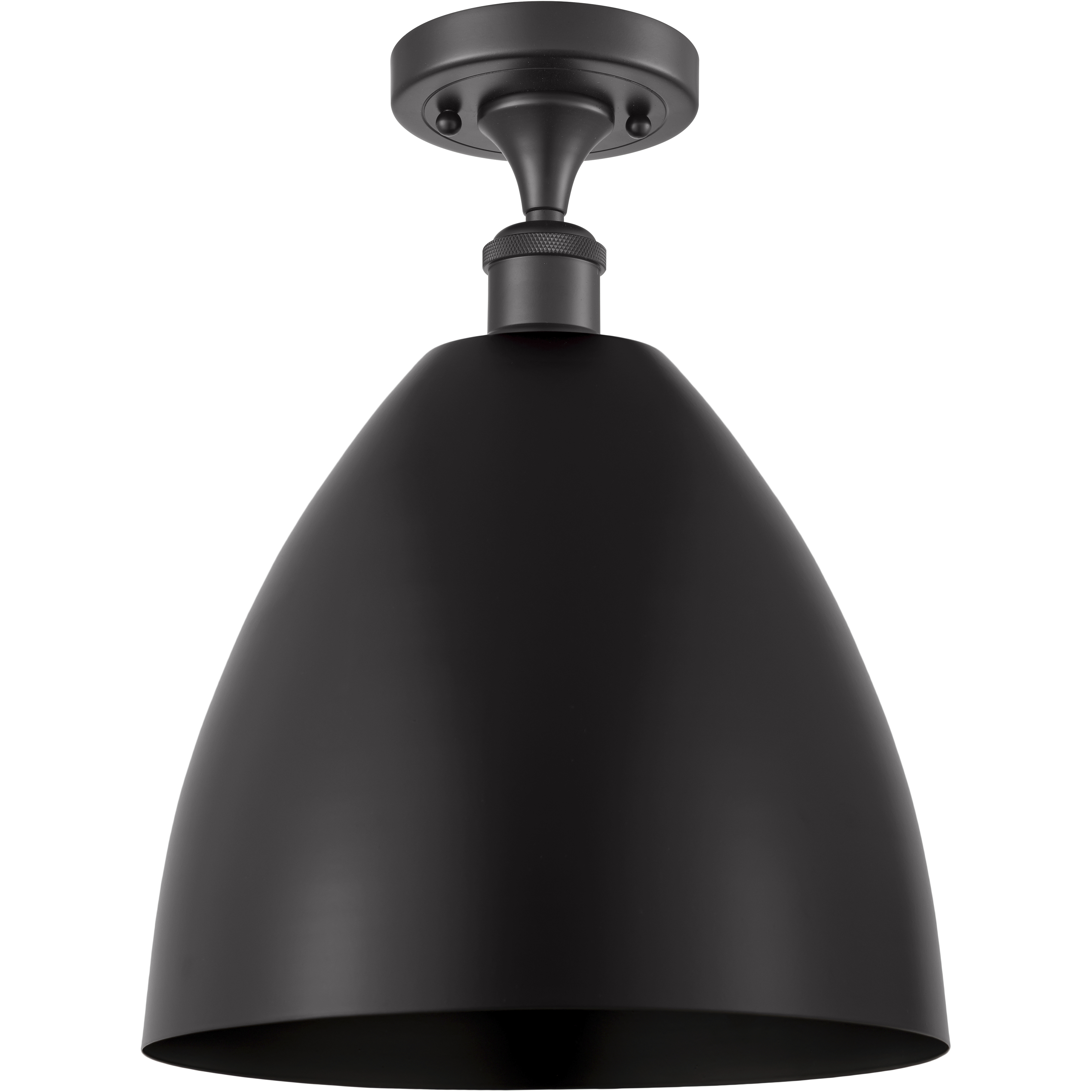 Edison Metal Bristol 1 Light 12 inch Matte Black Semi-Flush Mount Ceiling Light