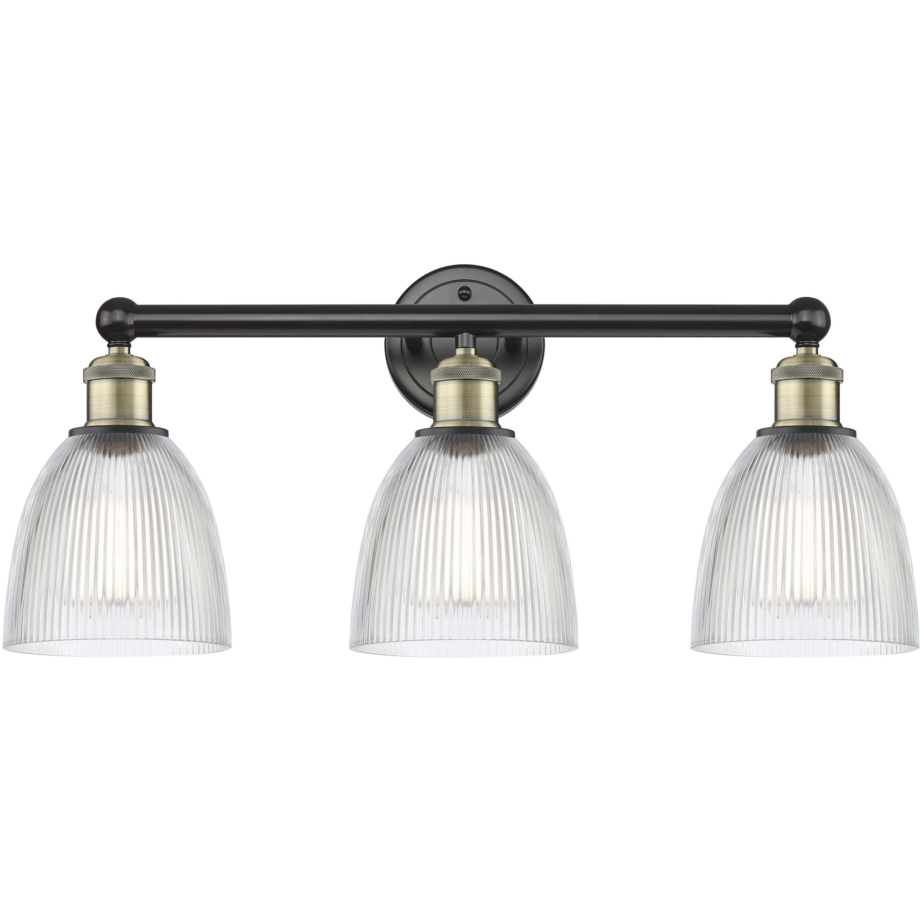 Castile 3 Light 24 inch Black Antique Brass Bath Vanity Light Wall Light in Clear