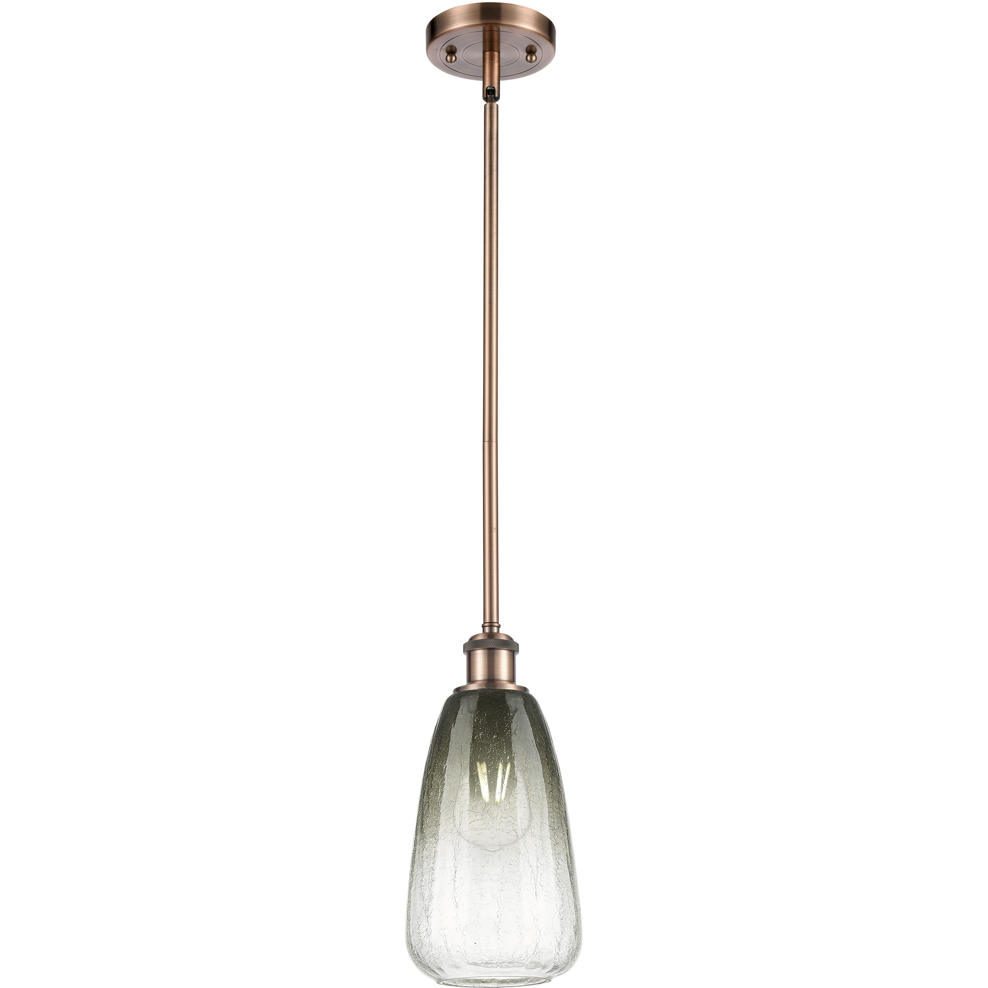 Ballston Brookhaven Almond 1 Light 6 inch Antique Copper Mini Pendant Ceiling Light in Slate Glass