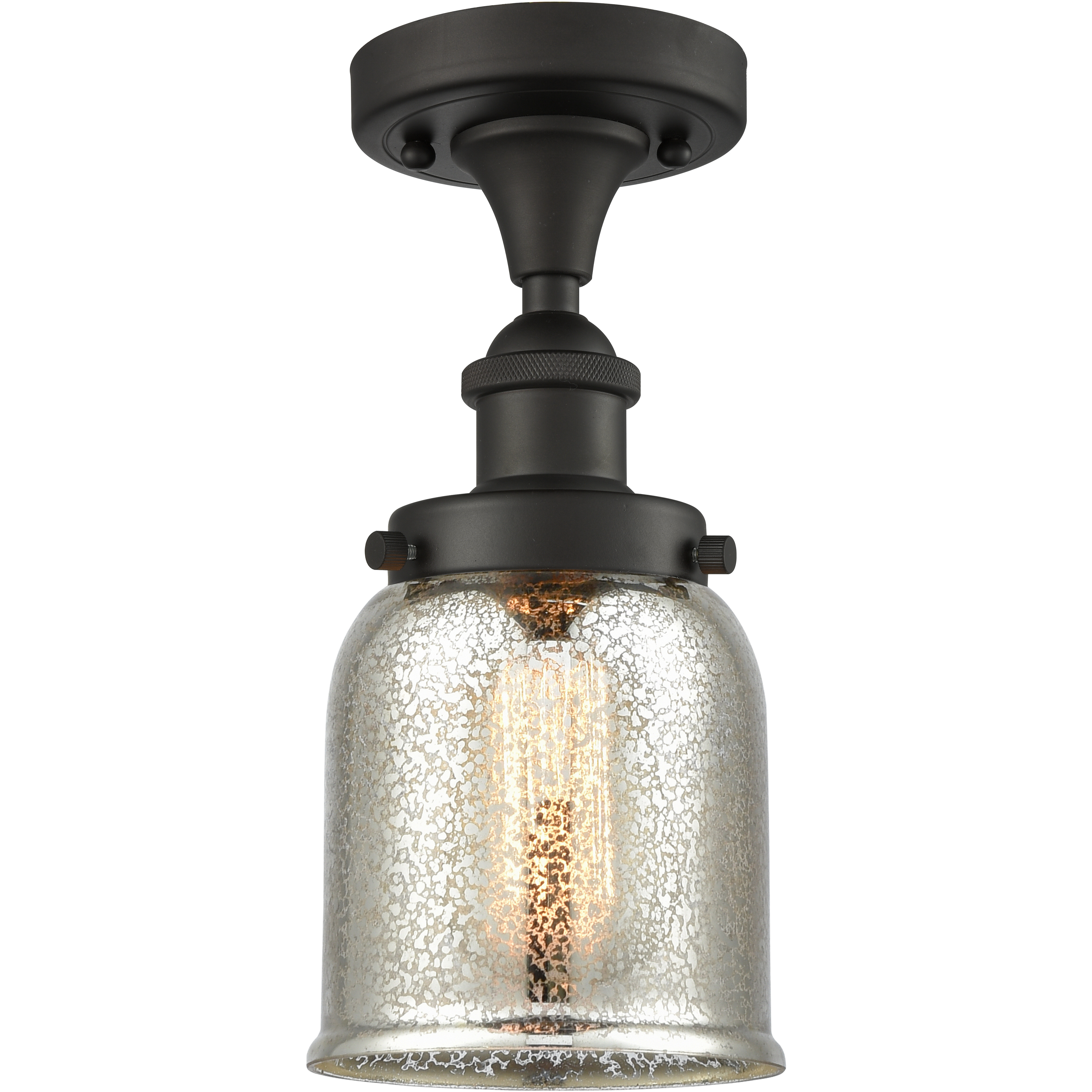 Small Bell 1 Light 5 inch Oil Rubbed Bronze Semi-Flush Mount Ceiling Light, Ballston