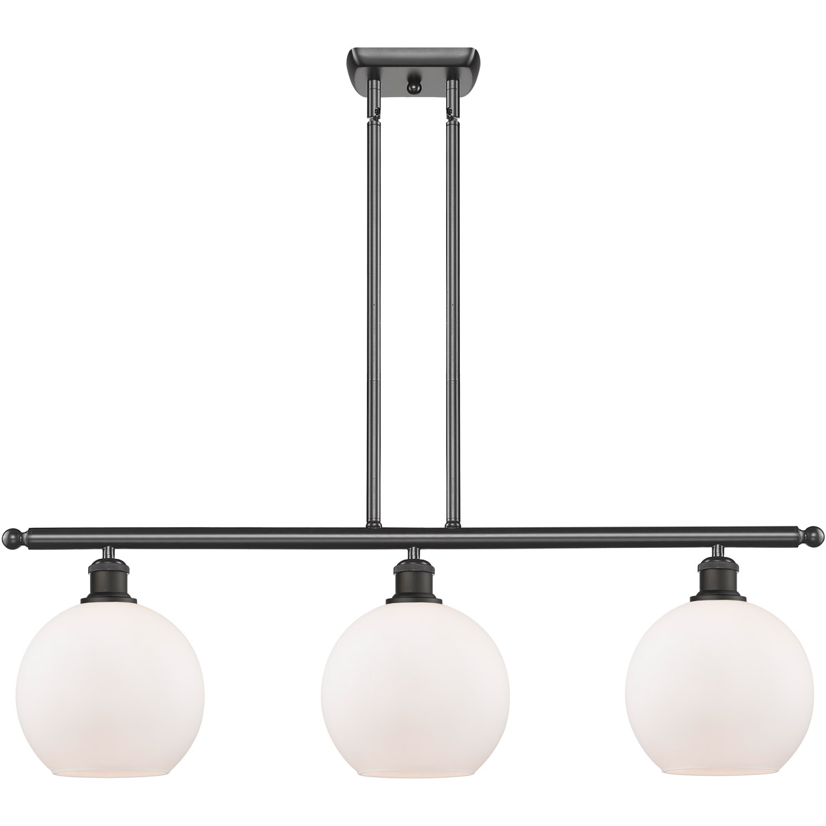 Ballston Athens LED 36 inch Oil Rubbed Bronze Island Light Ceiling Light in Matte White Glass, Ballston