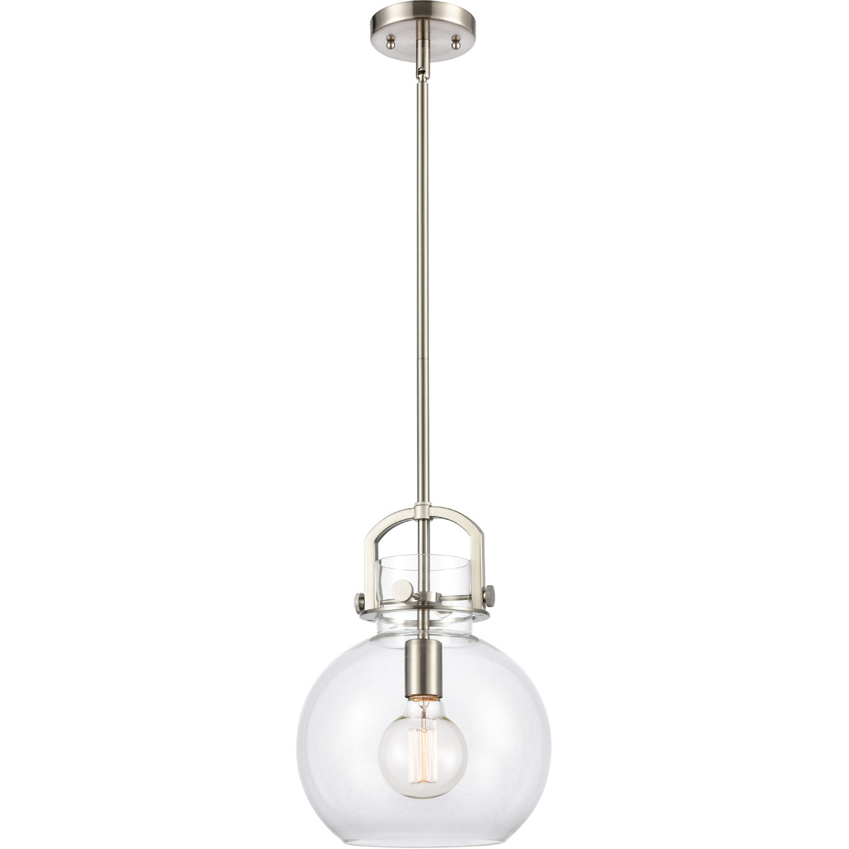 Restoration Newton LED 10 inch Brushed Satin Nickel Mini Pendant Ceiling Light, Restoration