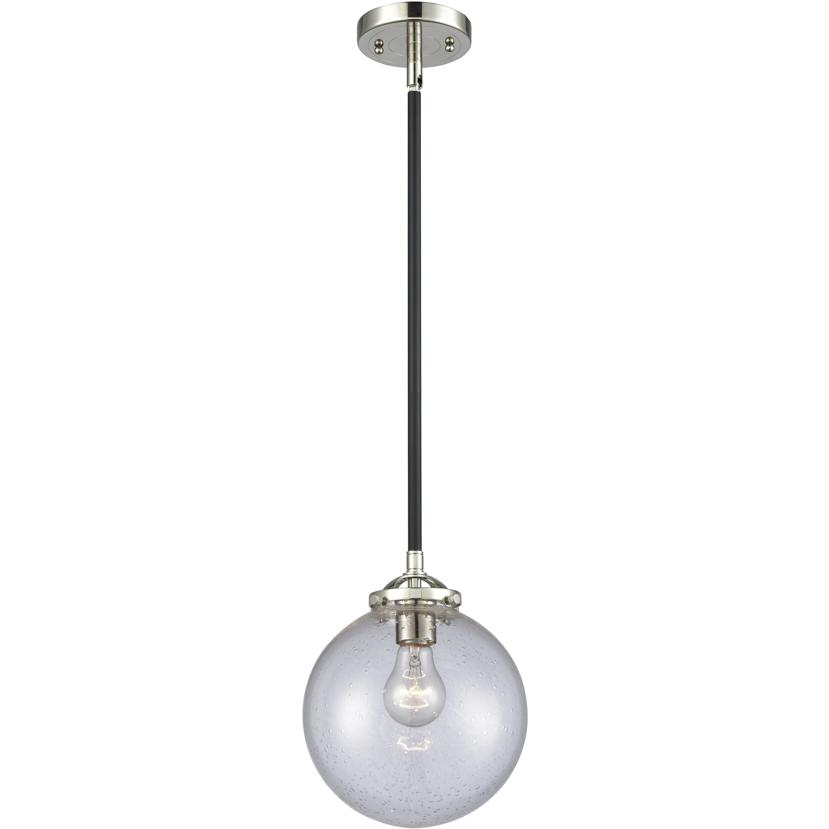 Nouveau Beacon 1 Light 8 inch Black Polished Nickel Mini Pendant Ceiling Light in Incandescent, Seedy, Nouveau