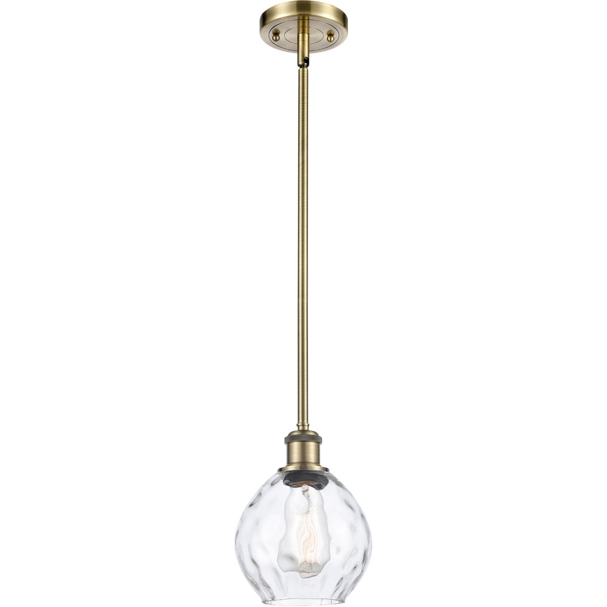 Ballston Small Waverly LED 6 inch Antique Brass Pendant Ceiling Light, Ballston