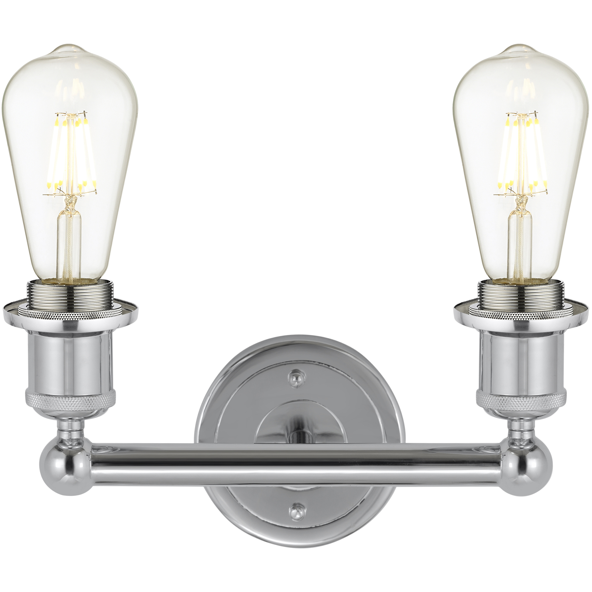 Edison Fenton 2 Light 16 inch Polished Chrome Bath Vanity Light Wall Light in Plated Smoke Glass