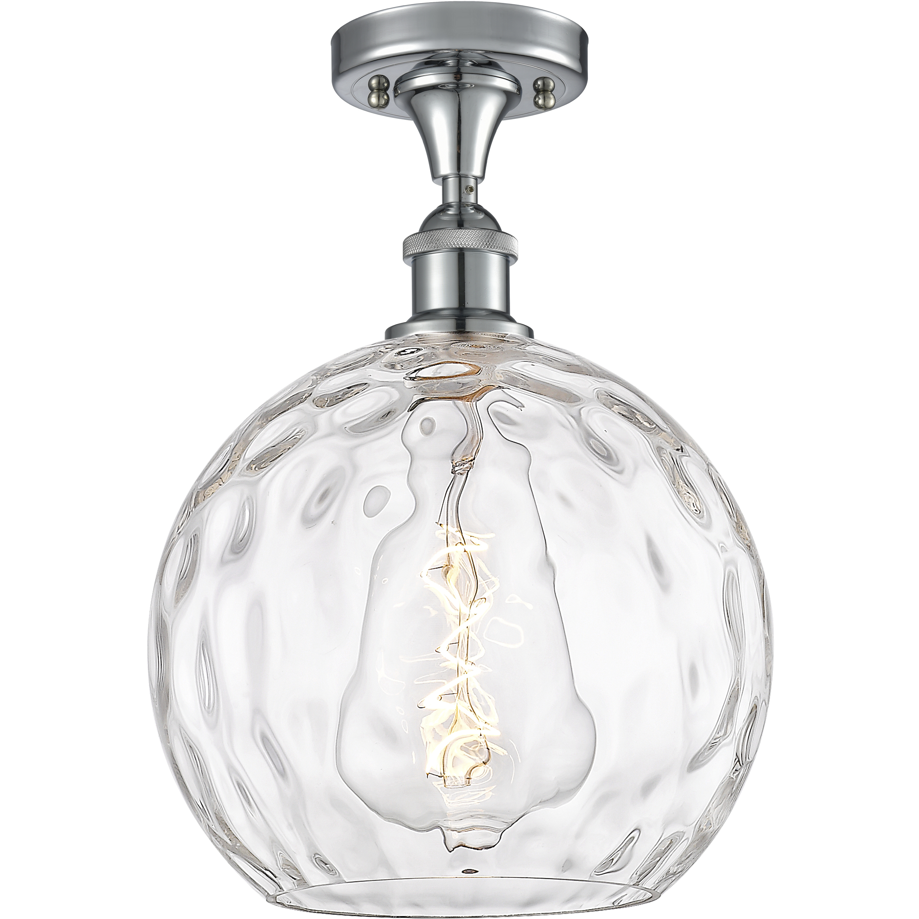 Edison Athens Water Glass 1 Light 10 inch Polished Chrome Semi-Flush Mount Ceiling Light