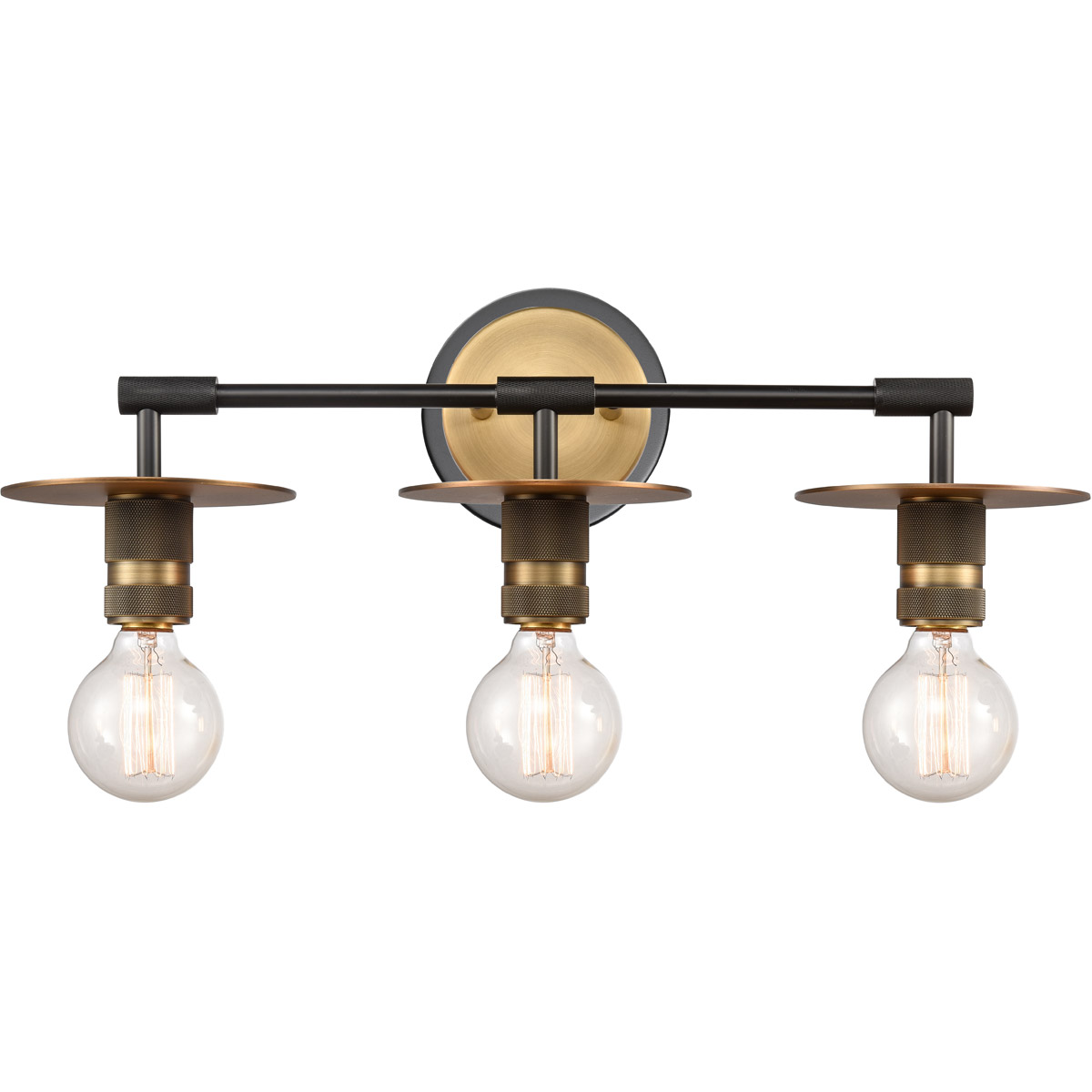 Restoration Aurora LED 22 inch Black Brushed Brass Bath Vanity Light Wall Light, Restoration