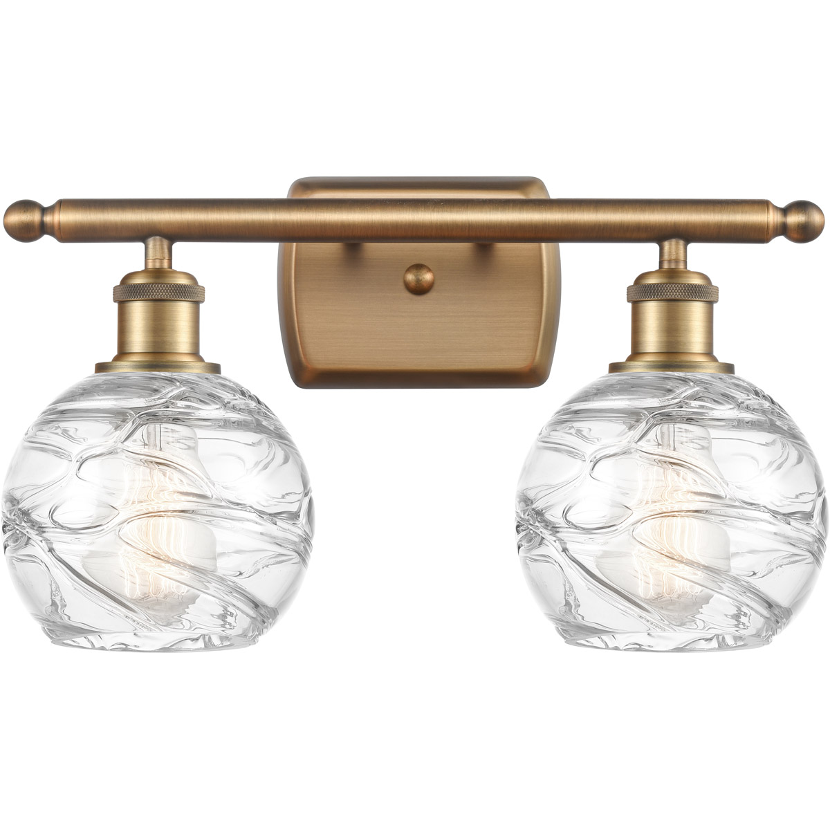 Ballston Small Deco Swirl LED 16 inch Brushed Brass Bath Vanity Light Wall Light, Ballston