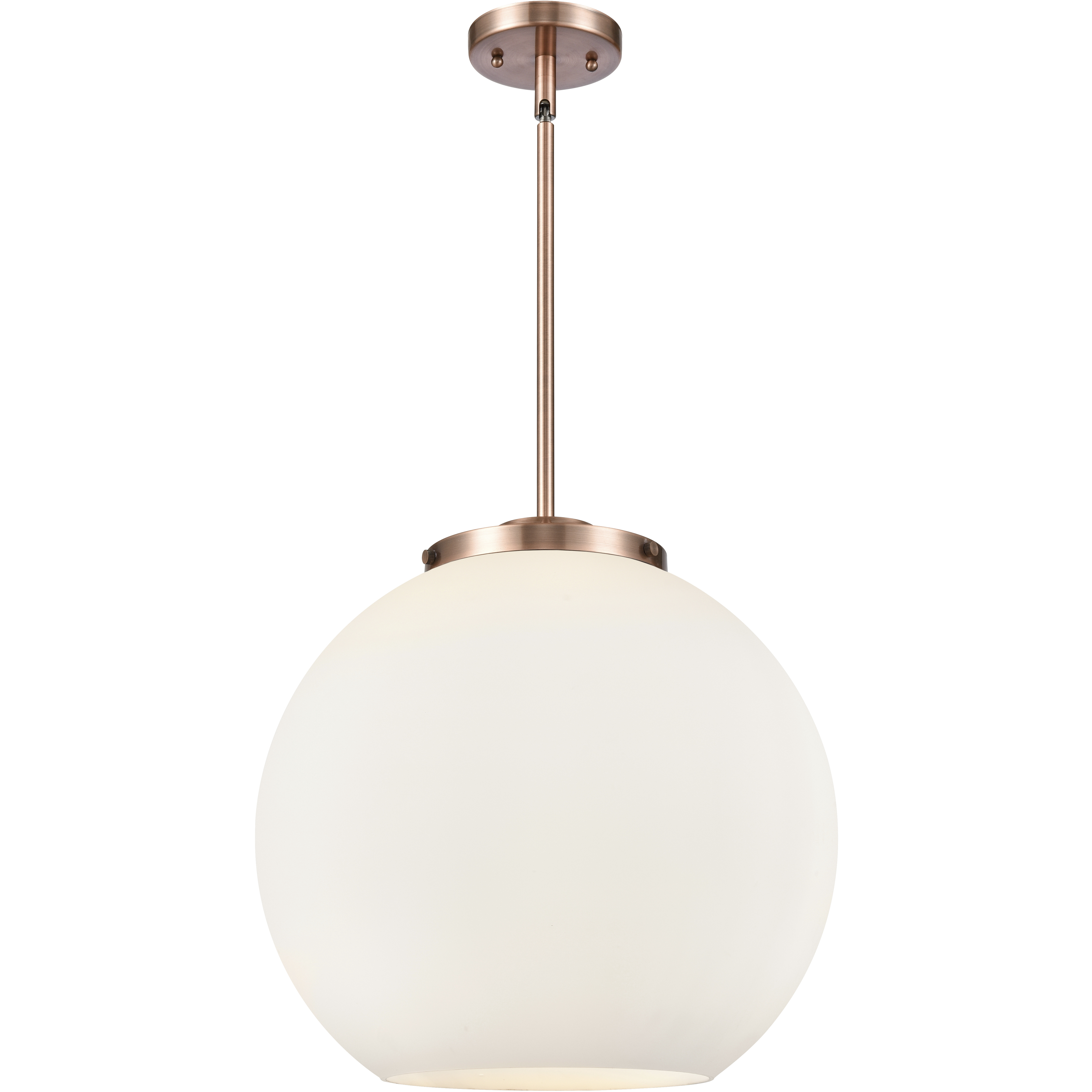 Ballston Athens 3 Light 15.75 inch Antique Copper Statement Pendant Ceiling Light in Incandescent, Matte White