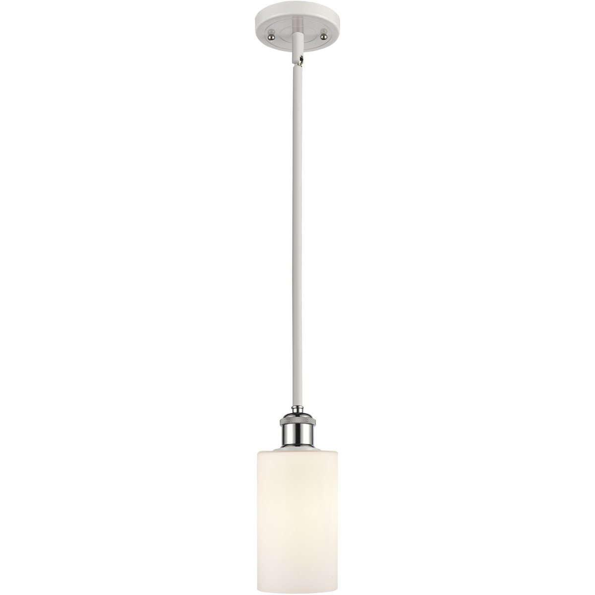 Ballston Clymer LED 4 inch White and Polished Chrome Pendant Ceiling Light in Matte White Glass, Ballston